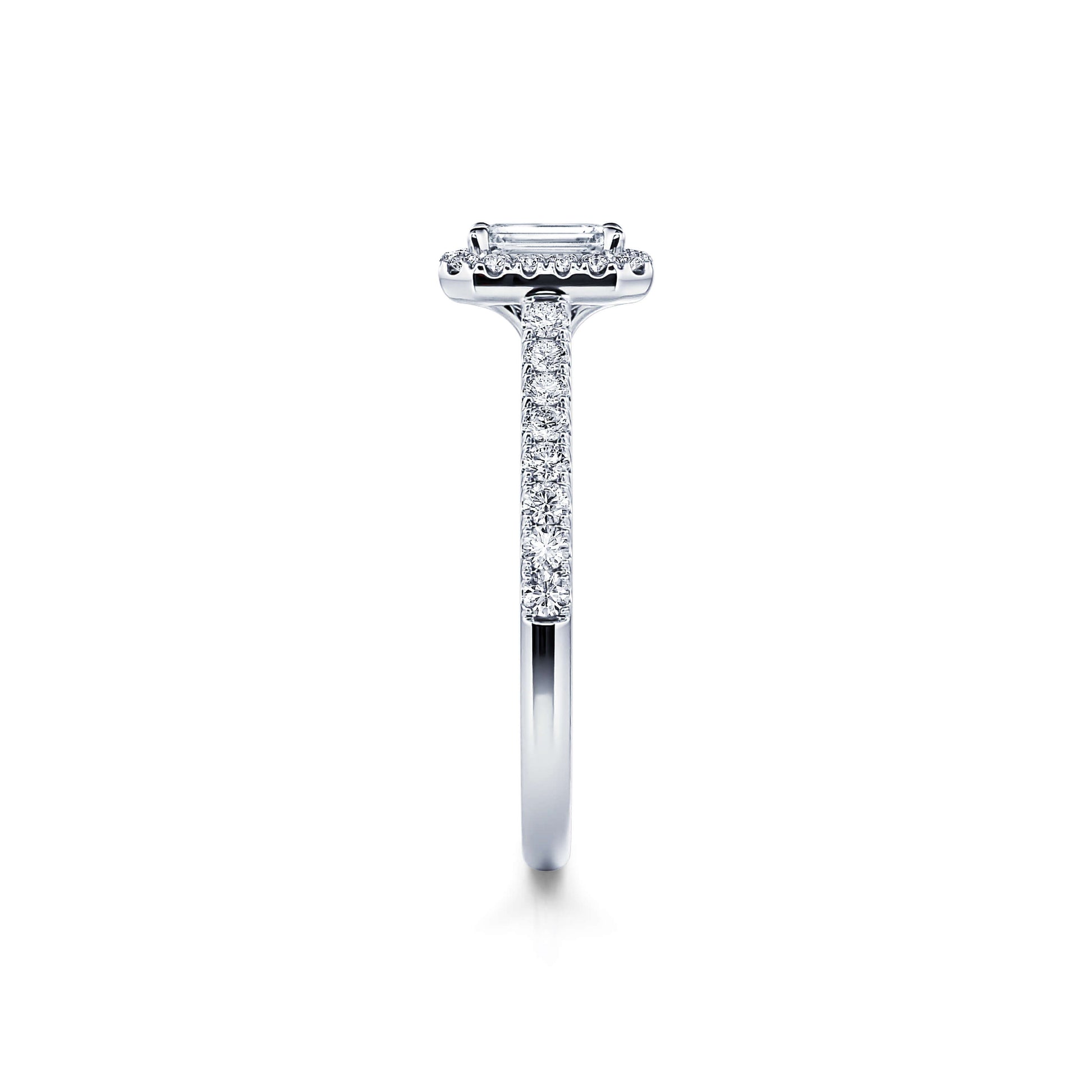 Bague de fiançailles platine diamant émeraude Gabriella 3