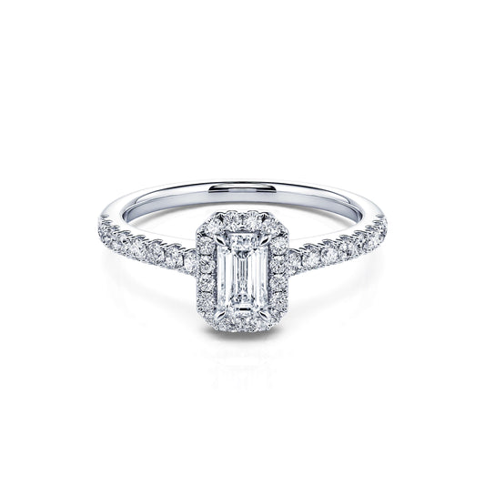 Gabriella - Bague de fiançailles platine diamant émeraude #1