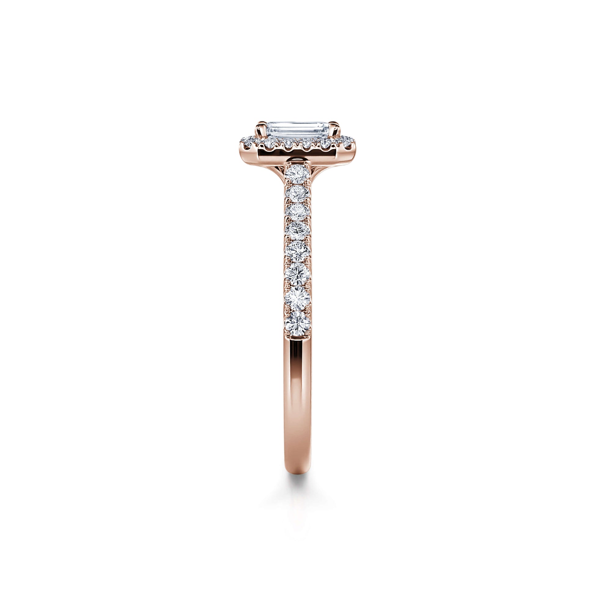 Bague de fiançailles or rose diamant émeraude Gabriella 3