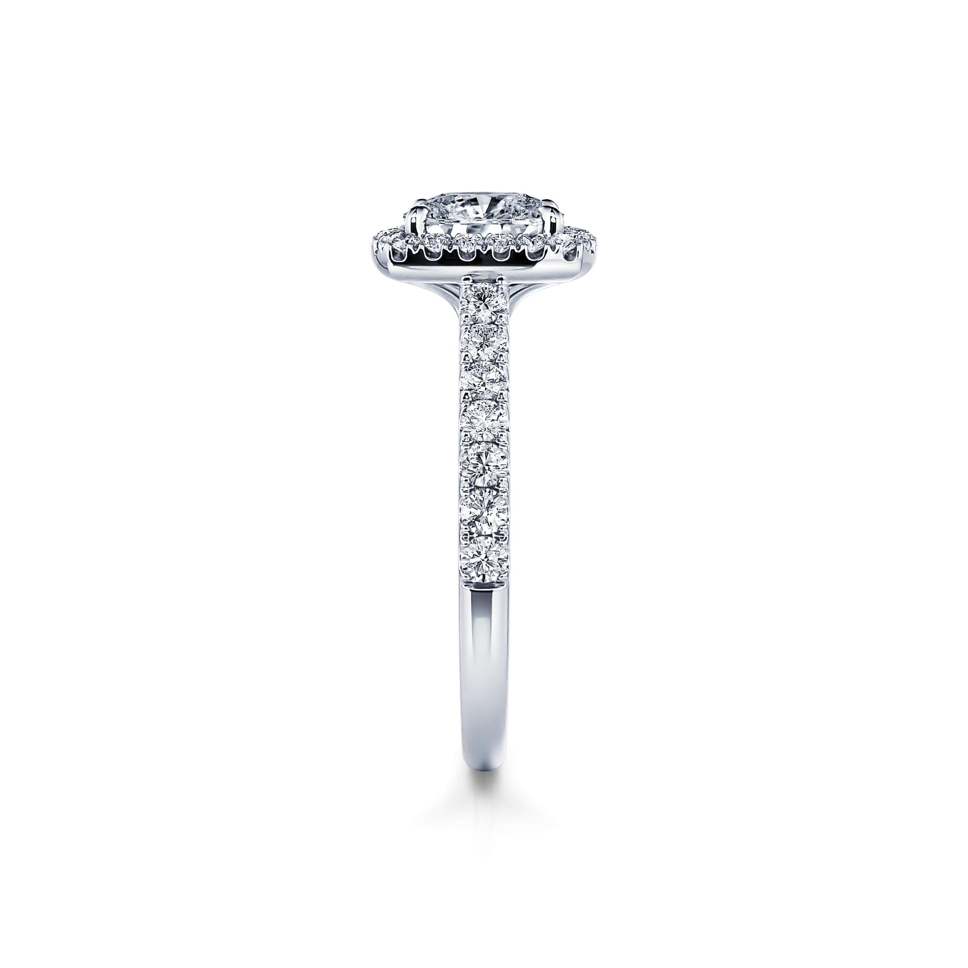 Bague de fiançailles platine diamant coussin Grace 3