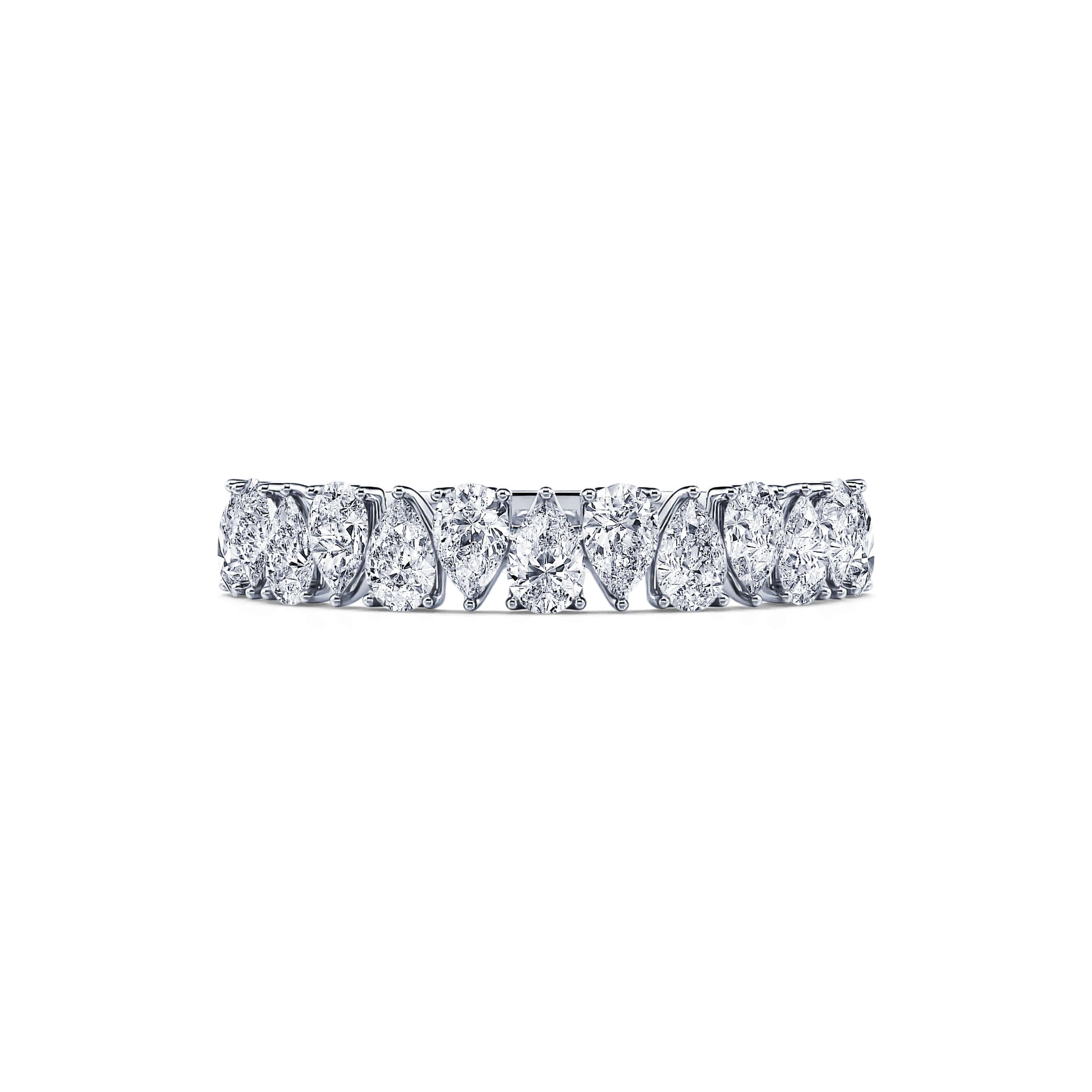 Alliance demi tour platine diamant poire Iris 2