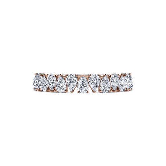 Iris&nbsp;-&nbsp;Alliance demi tour or rose diamant poire #2