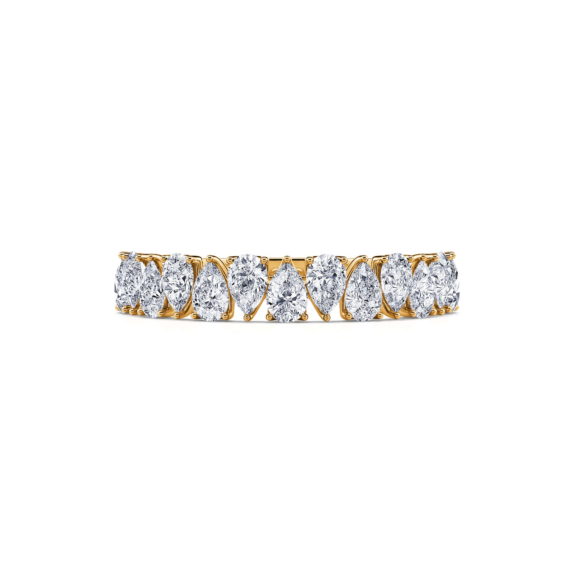 Alliance demi tour or jaune diamant poire Iris 2