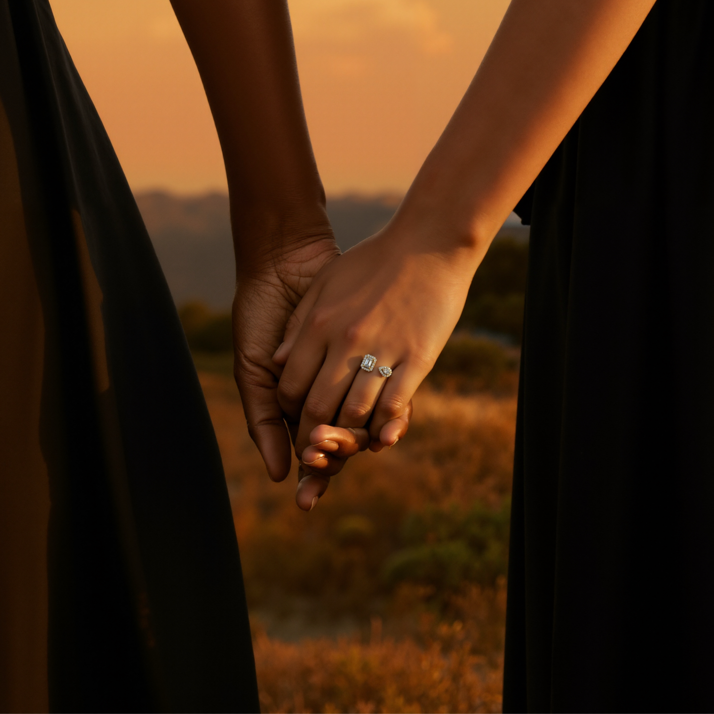 Bague Toi &amp; Moi Émeraude et Poire  Liora 5