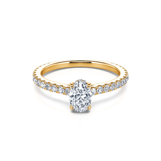 Lou - Solitaire or jaune diamant ovale #1
