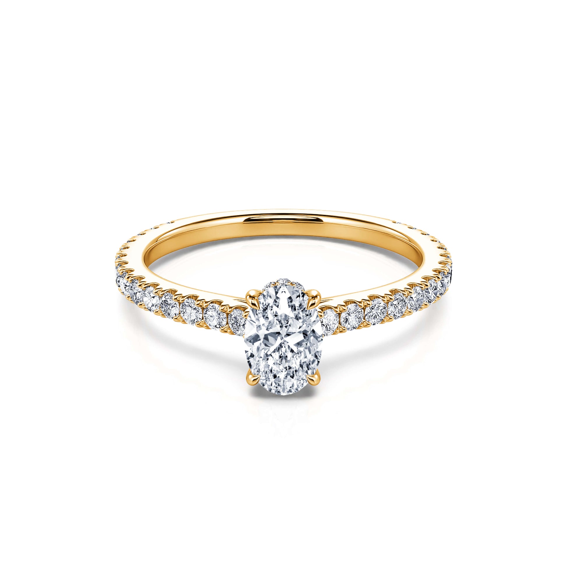Solitaire or jaune diamant ovale Lou 1