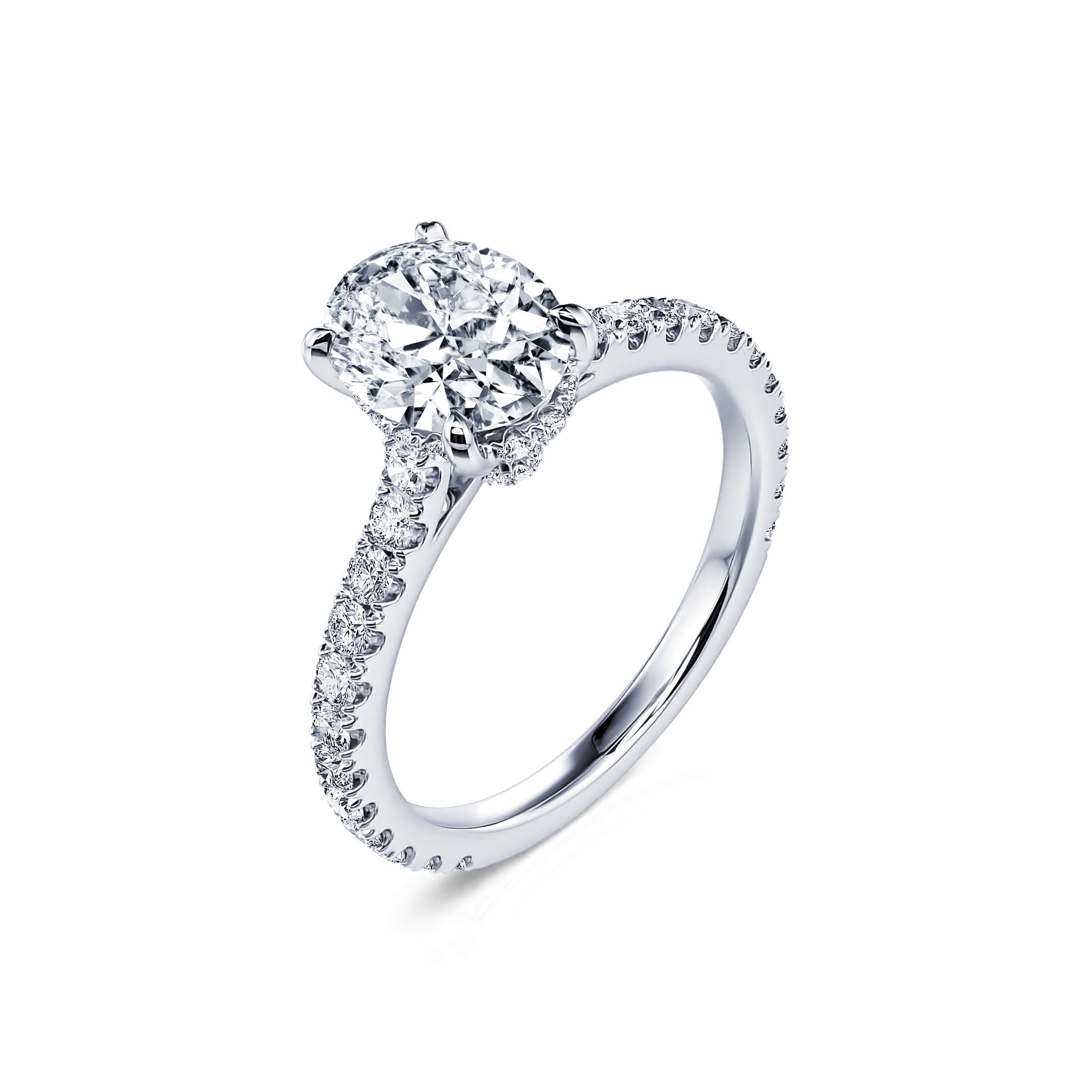 Solitaire platine diamant ovale Lou 2