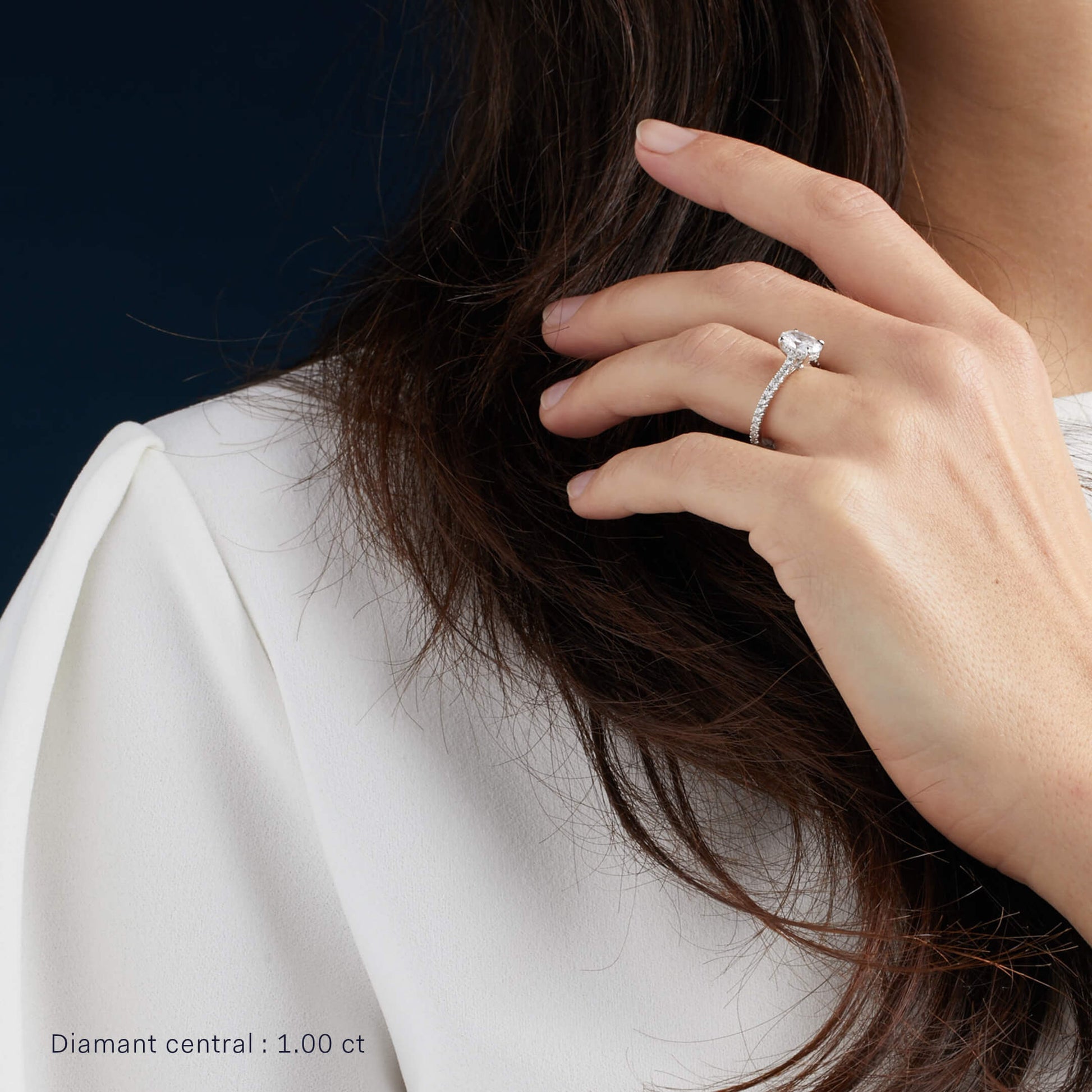 Solitaire or jaune diamant ovale Lou 6