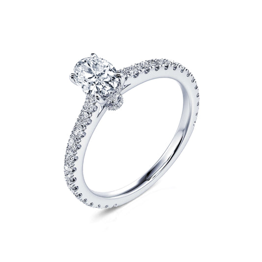 Lou&nbsp;-&nbsp;Solitaire platine diamant ovale #2