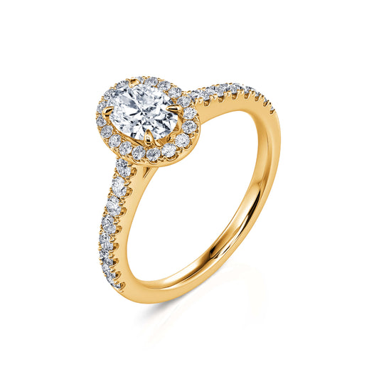 Louise&nbsp;-&nbsp;Bague de fiançailles or jaune diamant ovale  #2
