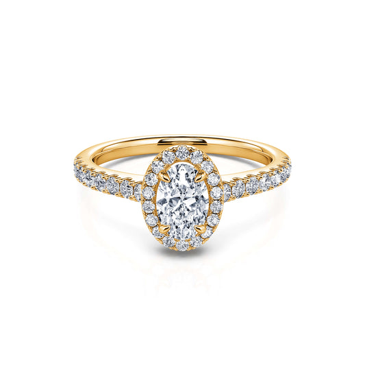 Louise - Bague de fiançailles or jaune diamant ovale  #1