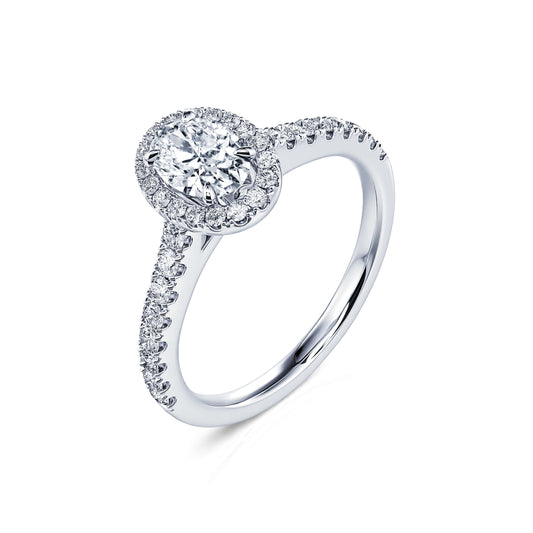 Louise&nbsp;-&nbsp;Bague de fiançailles platine diamant ovale  #2