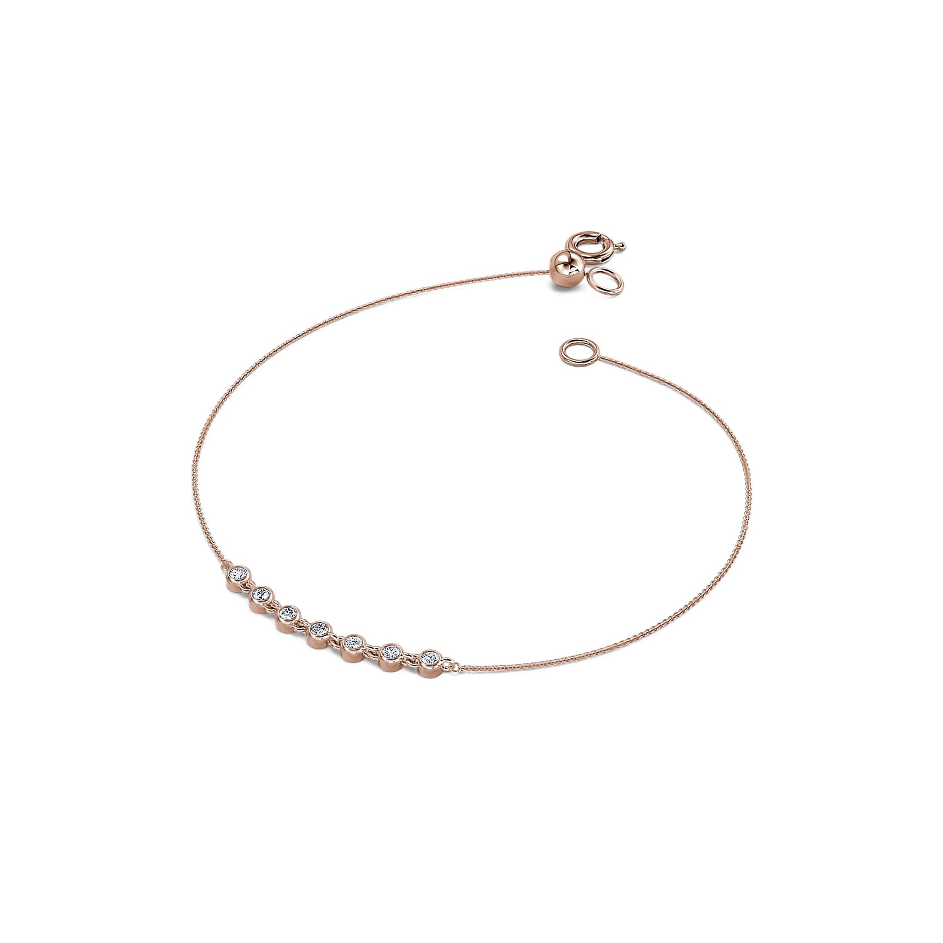 Bracelet or rose diamant serti clos  Gaya 1