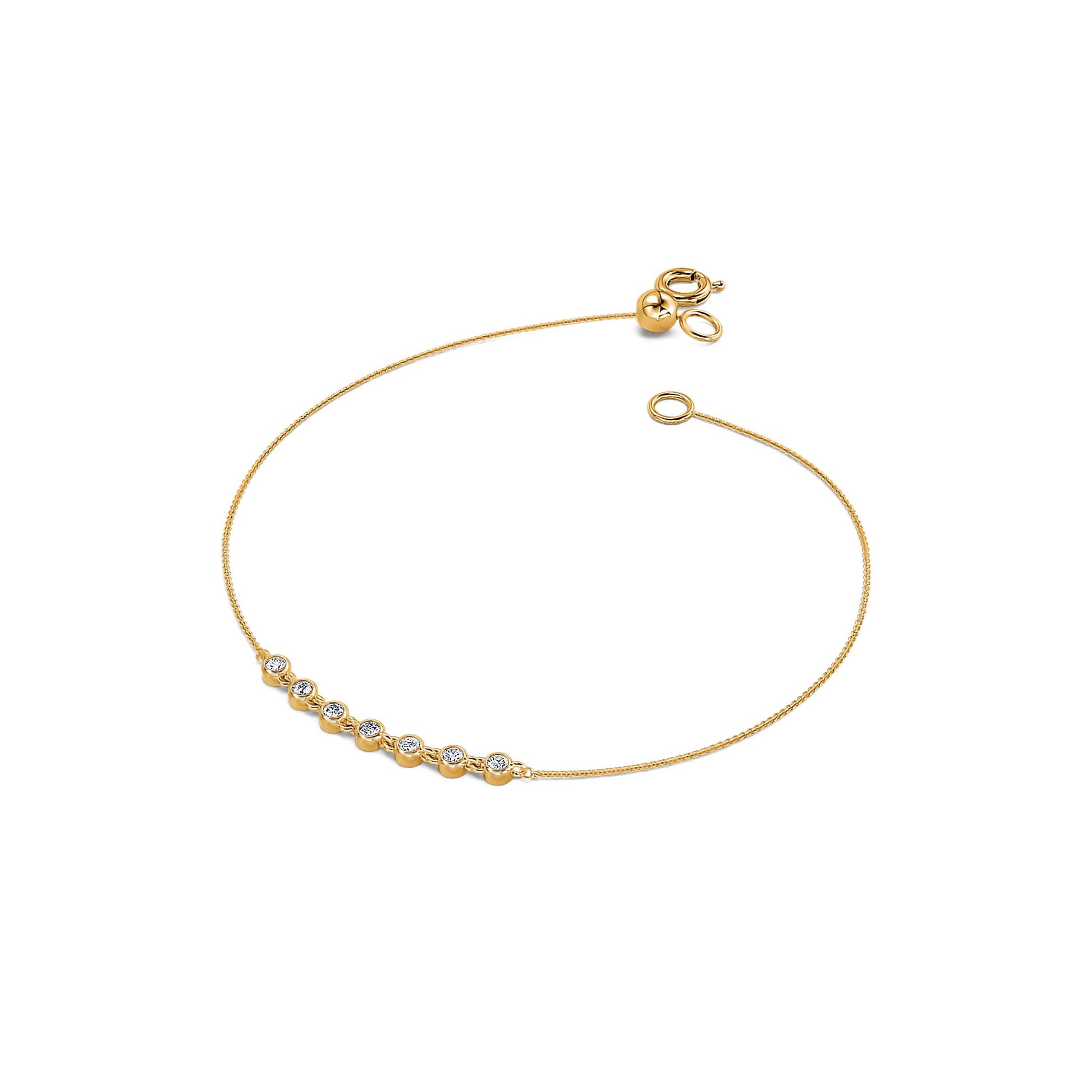 Bracelet or jaune diamant serti clos  Gaya 1
