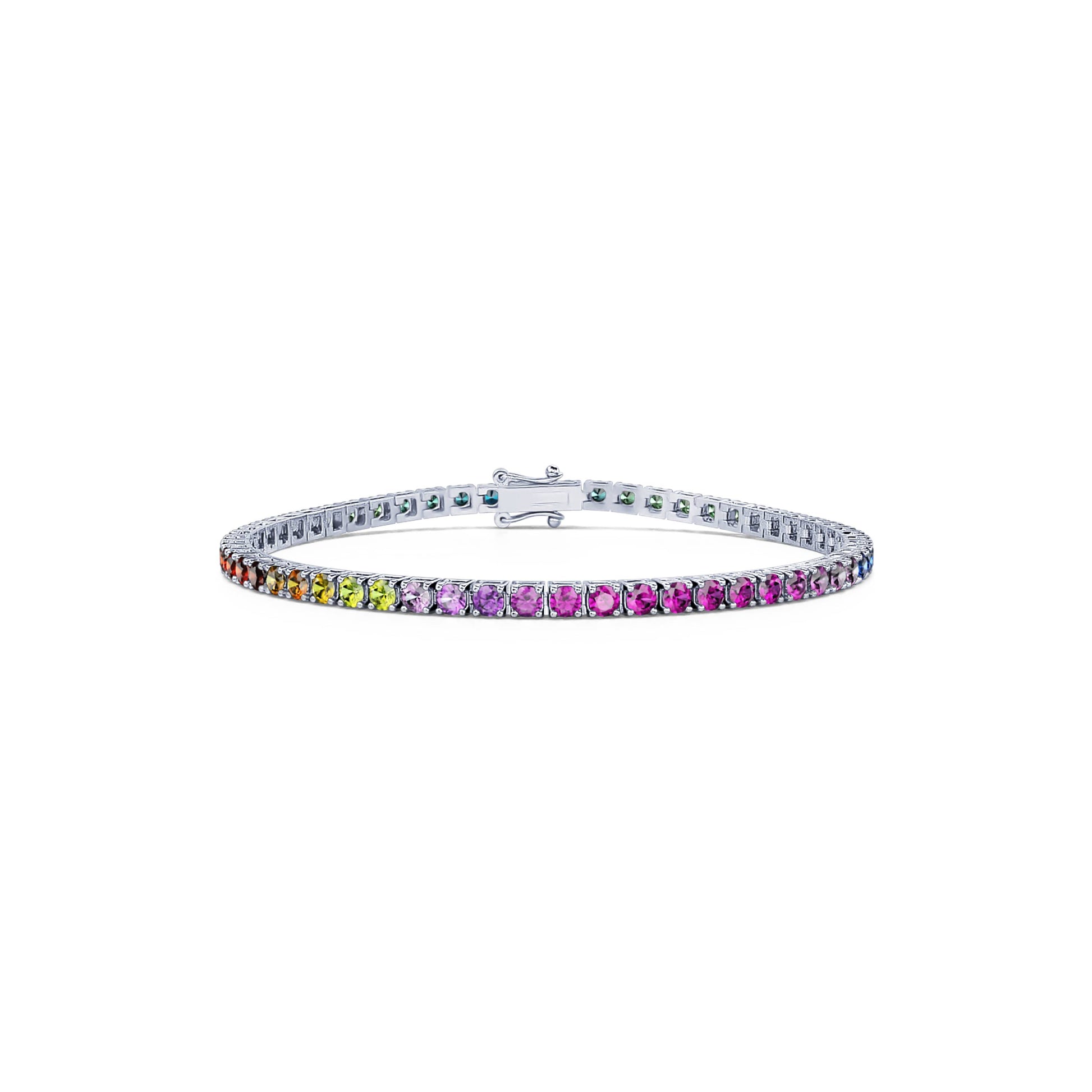 Bracelet tennis diamant or blanc saphirs rainbow Riviera Rainbow 3