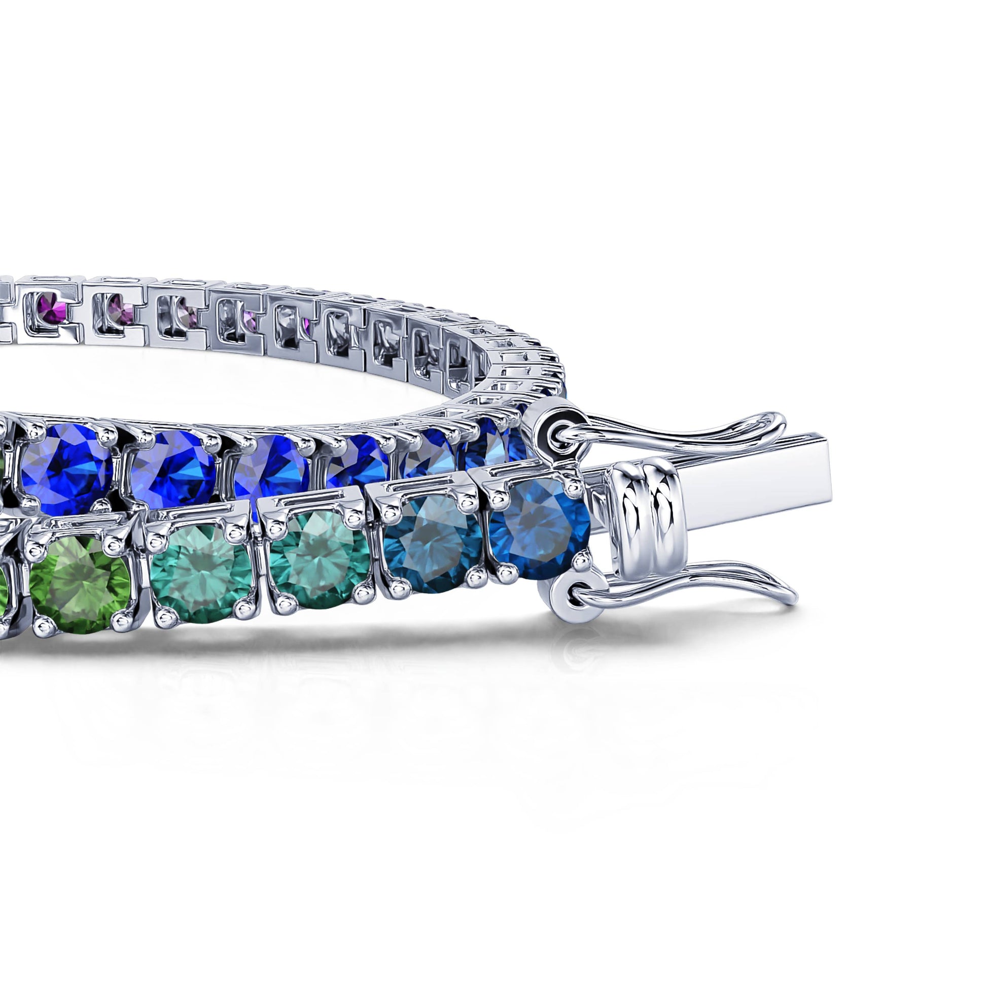 Bracelet tennis diamant or blanc saphirs rainbow Riviera Rainbow 2