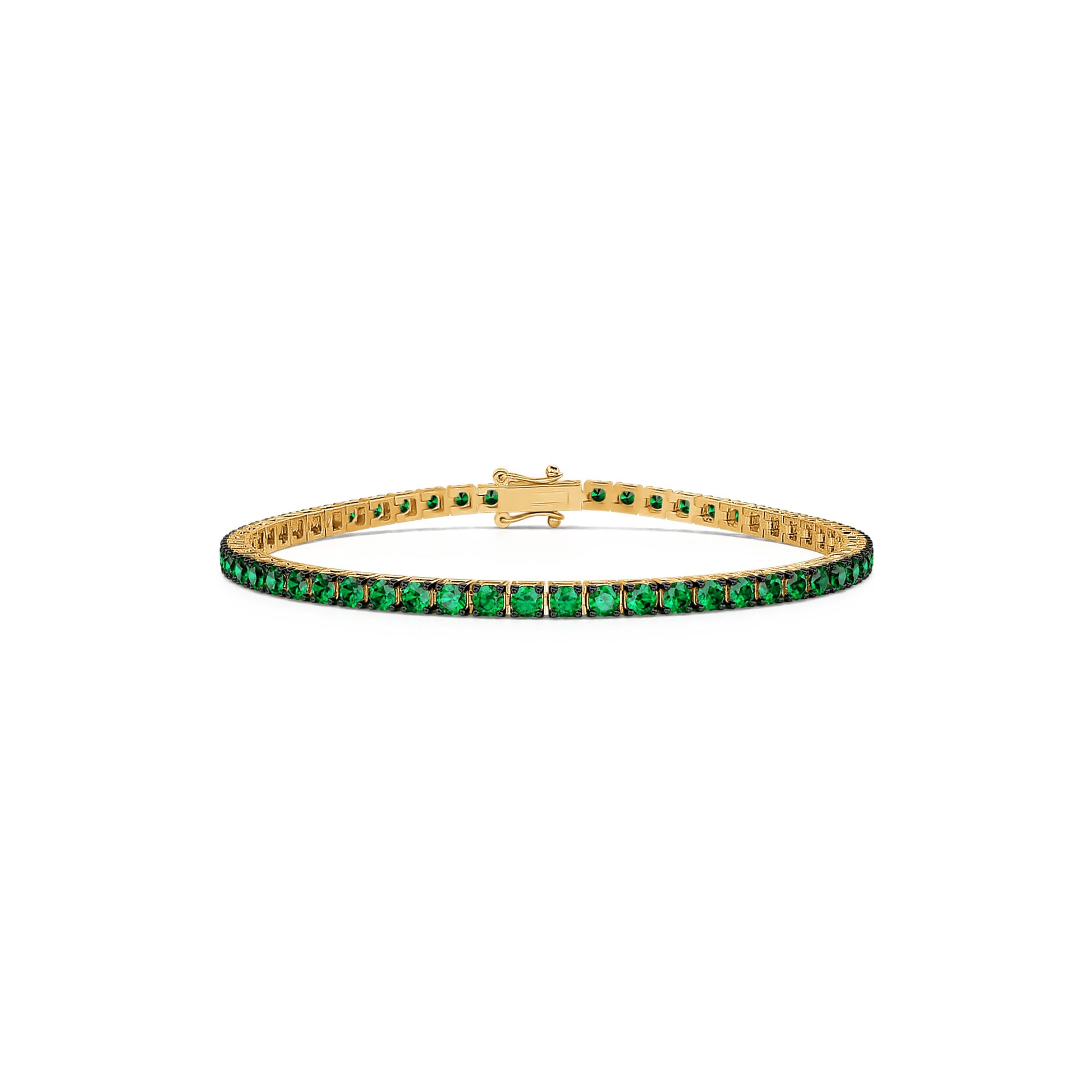 Bracelet tennis diamant or jaune et émeraude Riviera Emeraude 3
