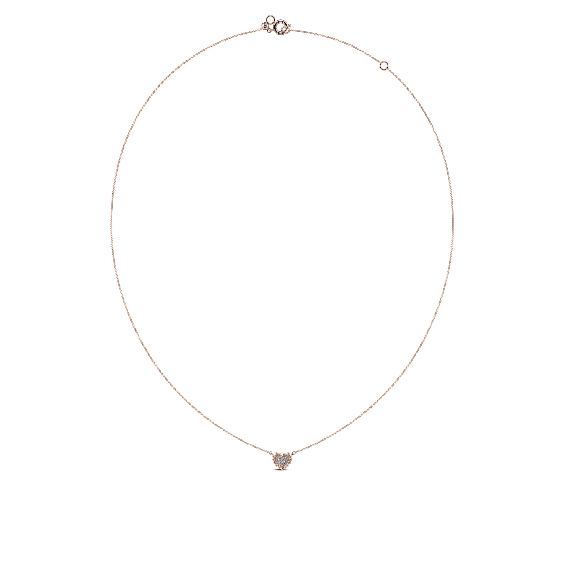 Collier diamant petit cœur en or rose Sole 3
