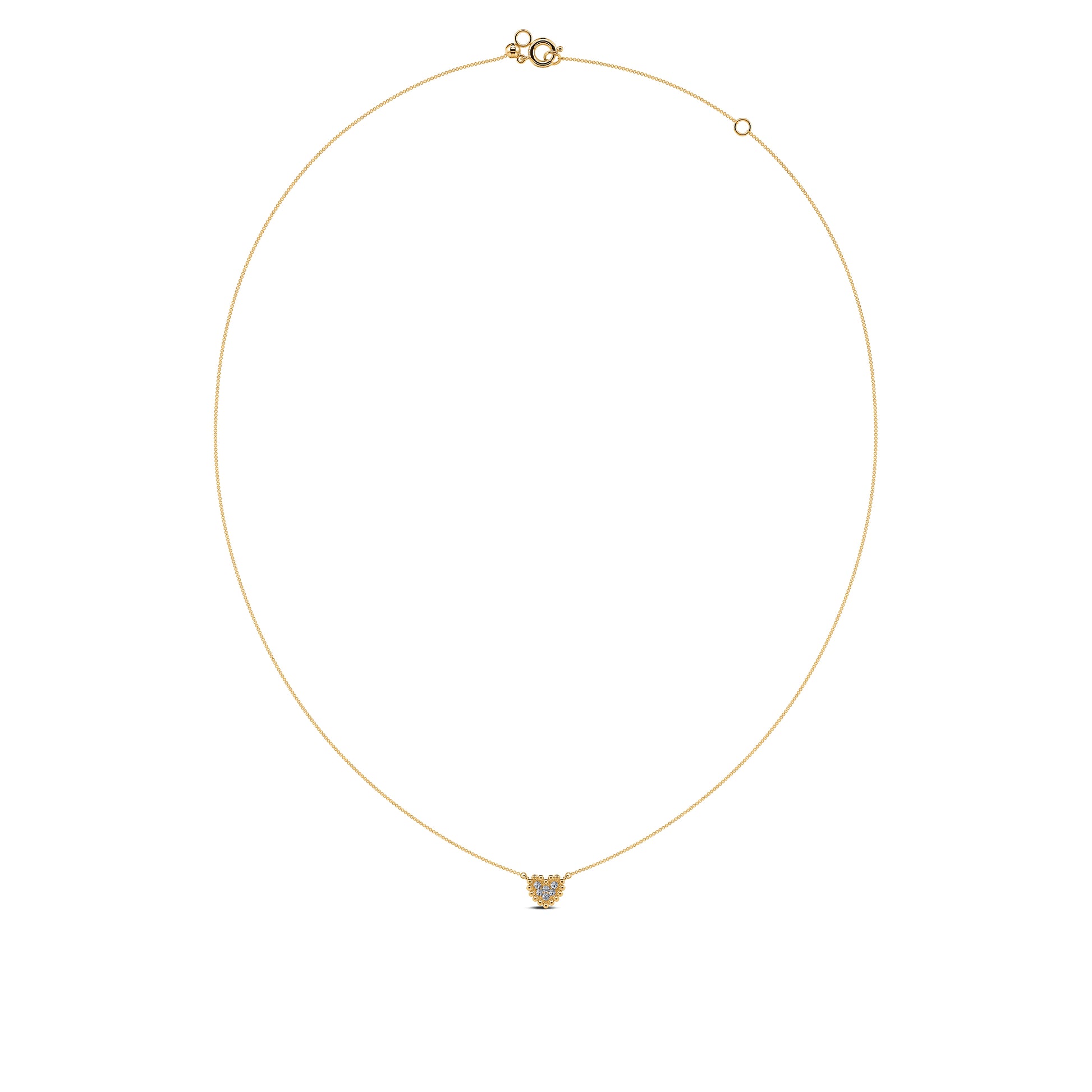 Collier diamant petit cœur en or jaune Sole 3