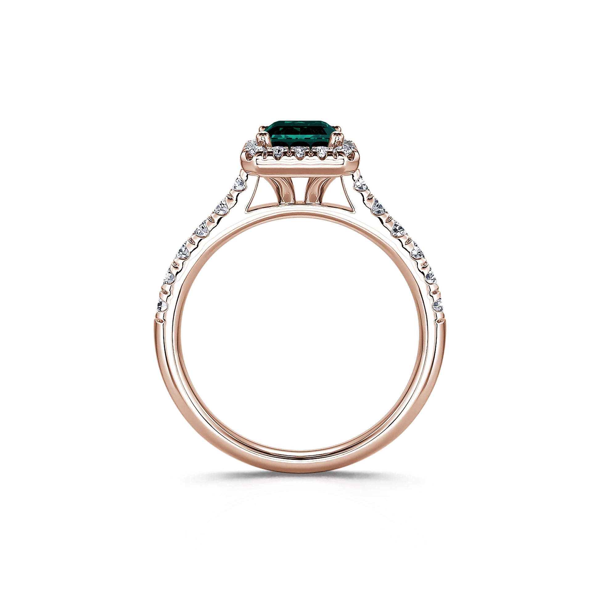 Bague de fiançailles Or rose tourmaline verte émeraude Gabriella Tourmaline Verte 4
