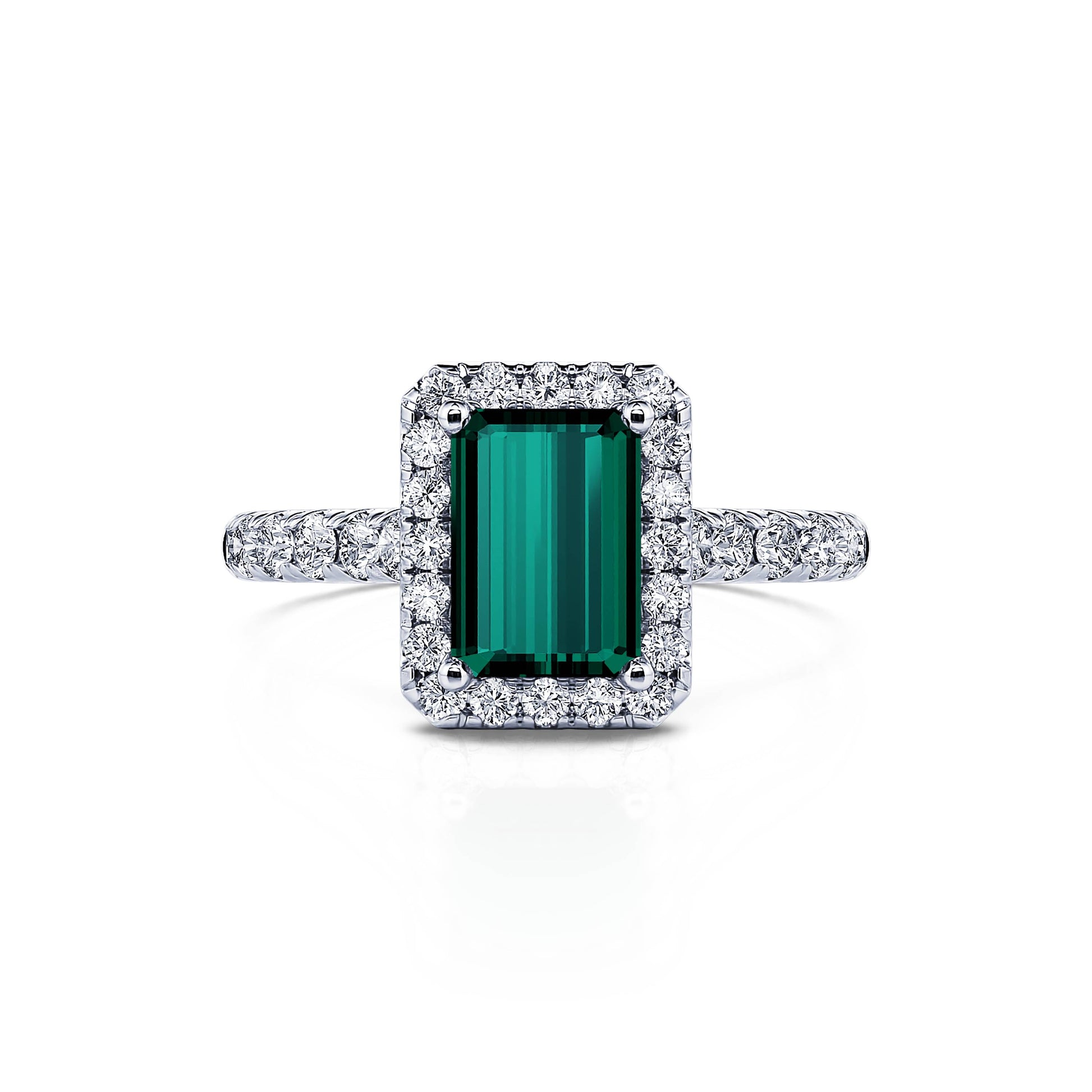 Bague de fiançailles platine tourmaline verte émeraude Gabriella Tourmaline Verte 1