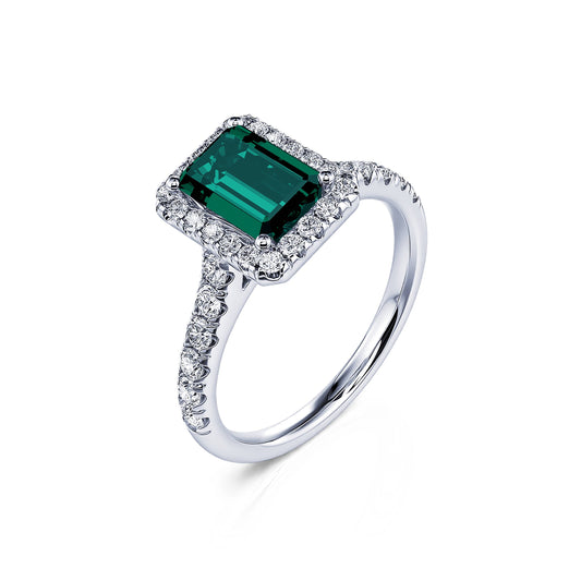 Gabriella Tourmaline Verte&nbsp;-&nbsp;Bague de fiançailles platine tourmaline verte émeraude #2