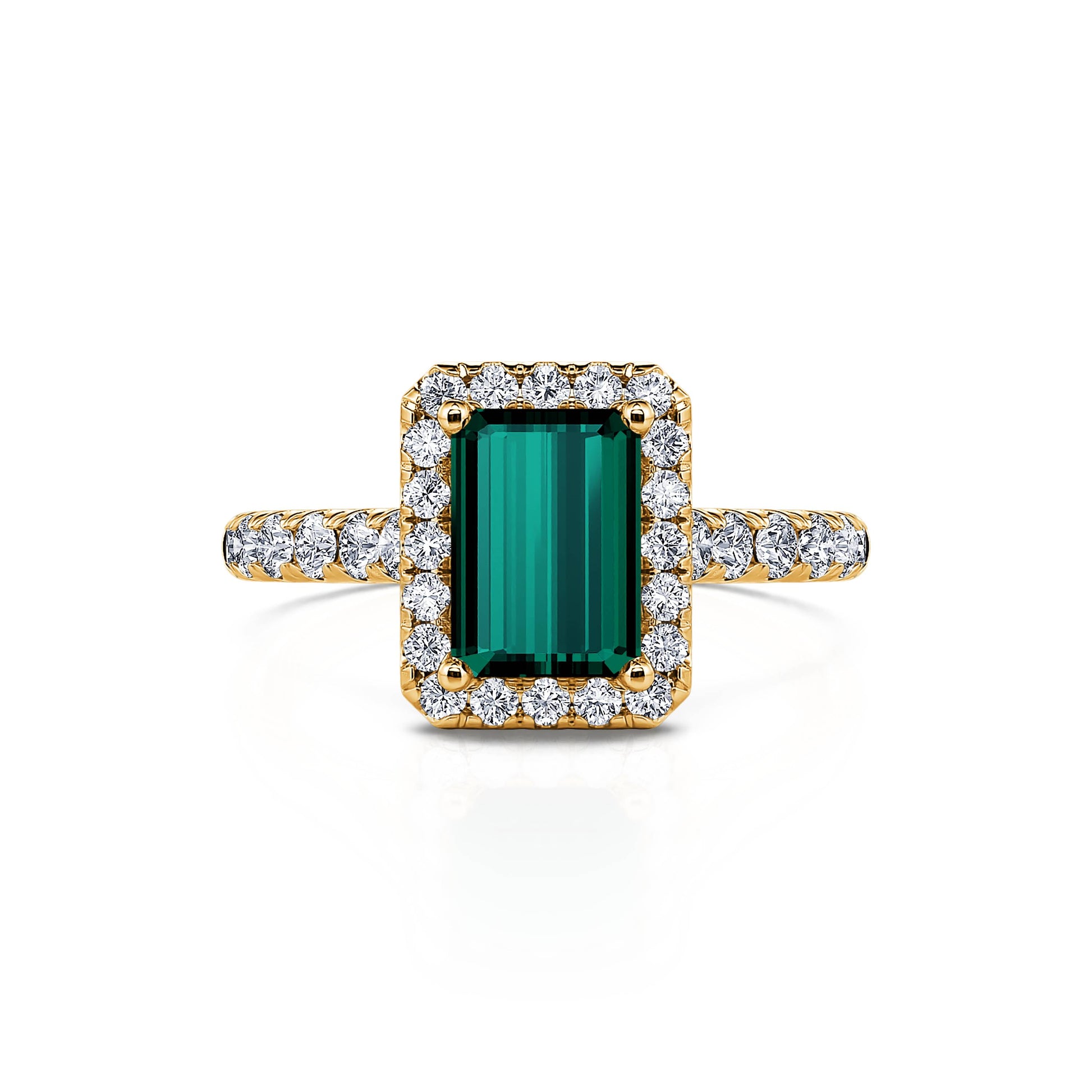 Bague de fiançailles or jaune tourmaline verte émeraude Gabriella Tourmaline Verte 1