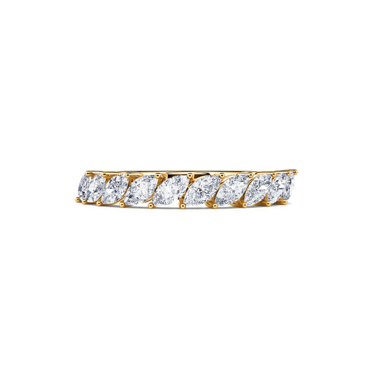 Natasha&nbsp;-&nbsp;Alliance demi tour or jaune diamant navette #2