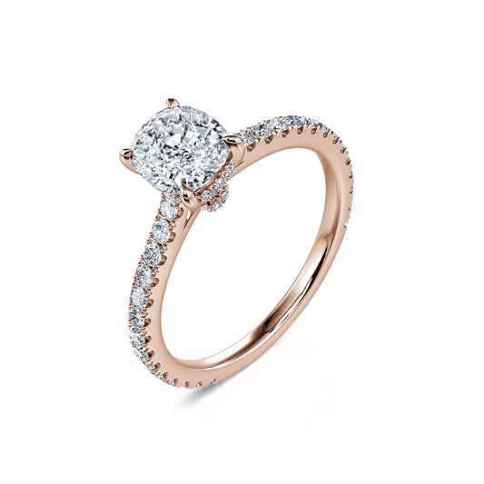 Ninon&nbsp;-&nbsp;Solitaire or rose diamant coussin #2