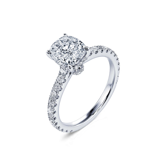 Ninon&nbsp;-&nbsp;Solitaire platine diamant coussin #2
