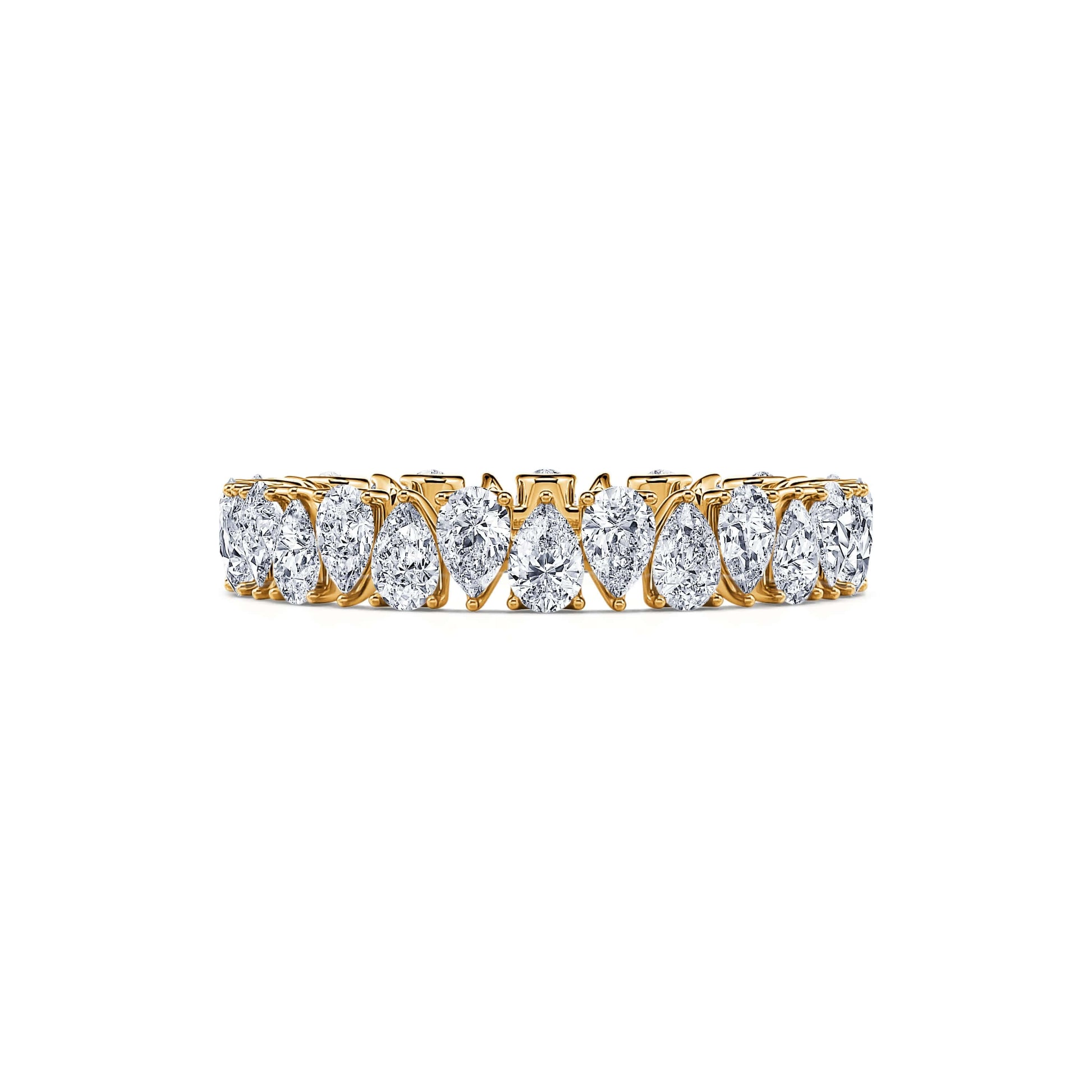Tour complet or jaune et diamants poires Rose Lab 2