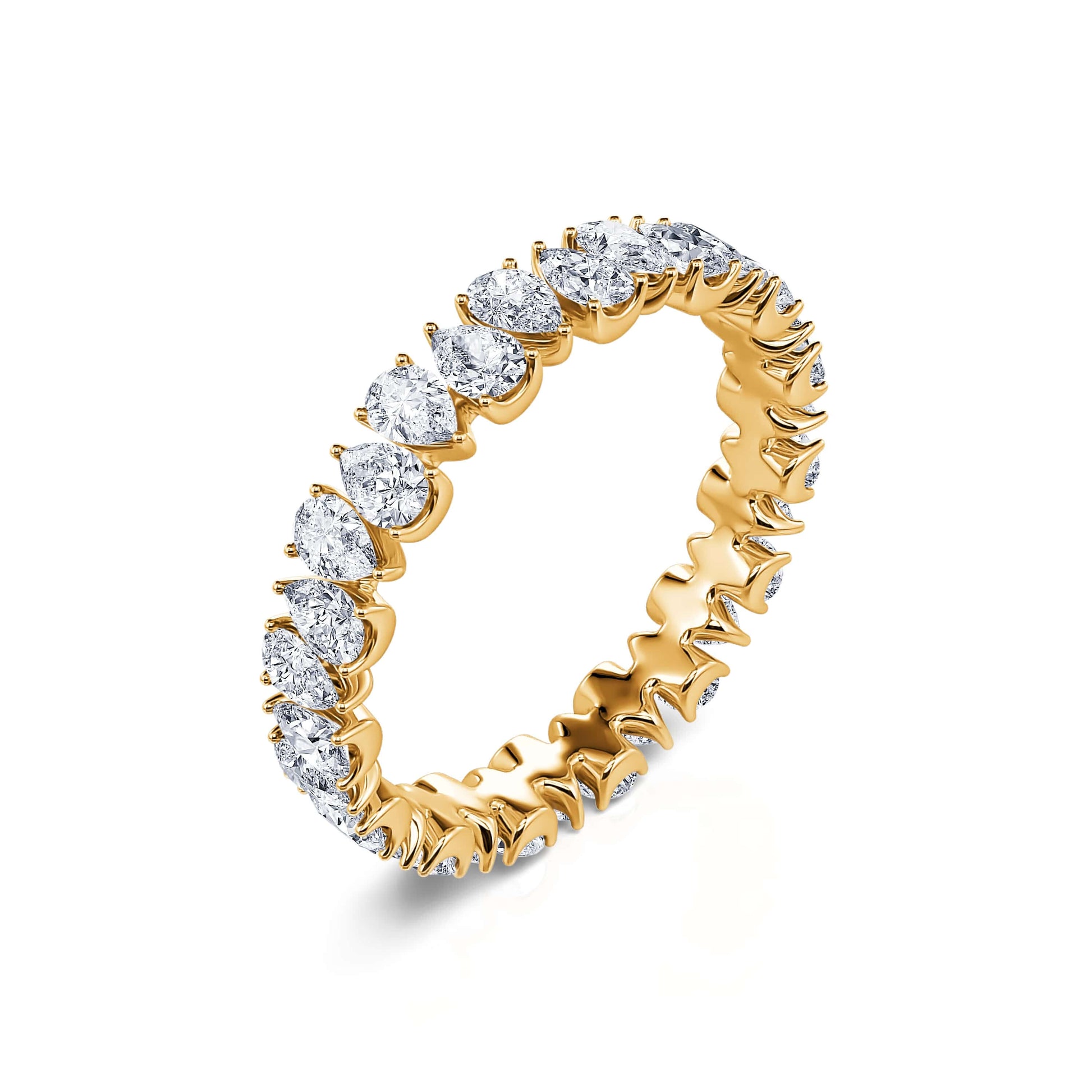 Tour complet or jaune et diamants poires Rose Lab 1