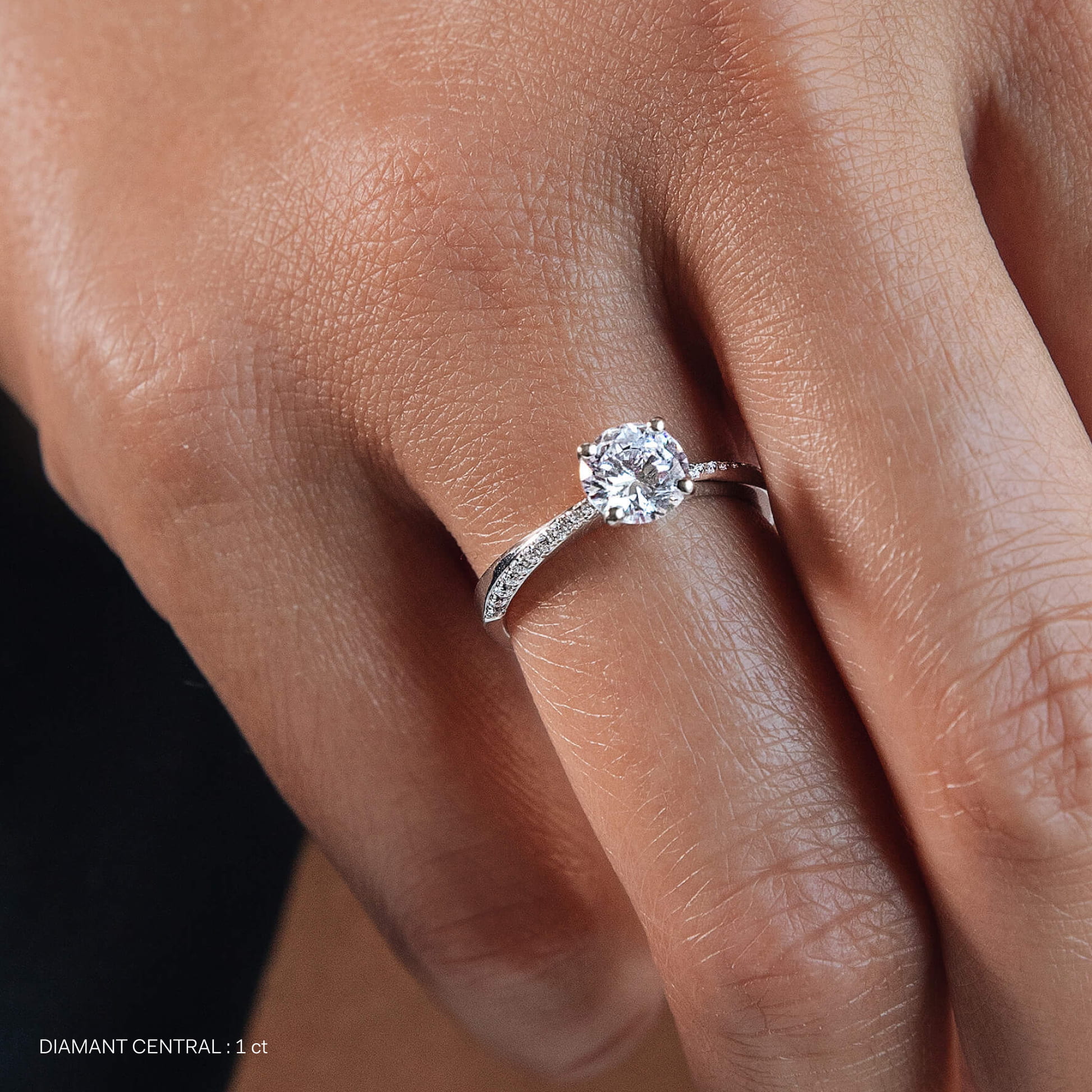 Solitaire or rose diamant accompagné Sunny 7