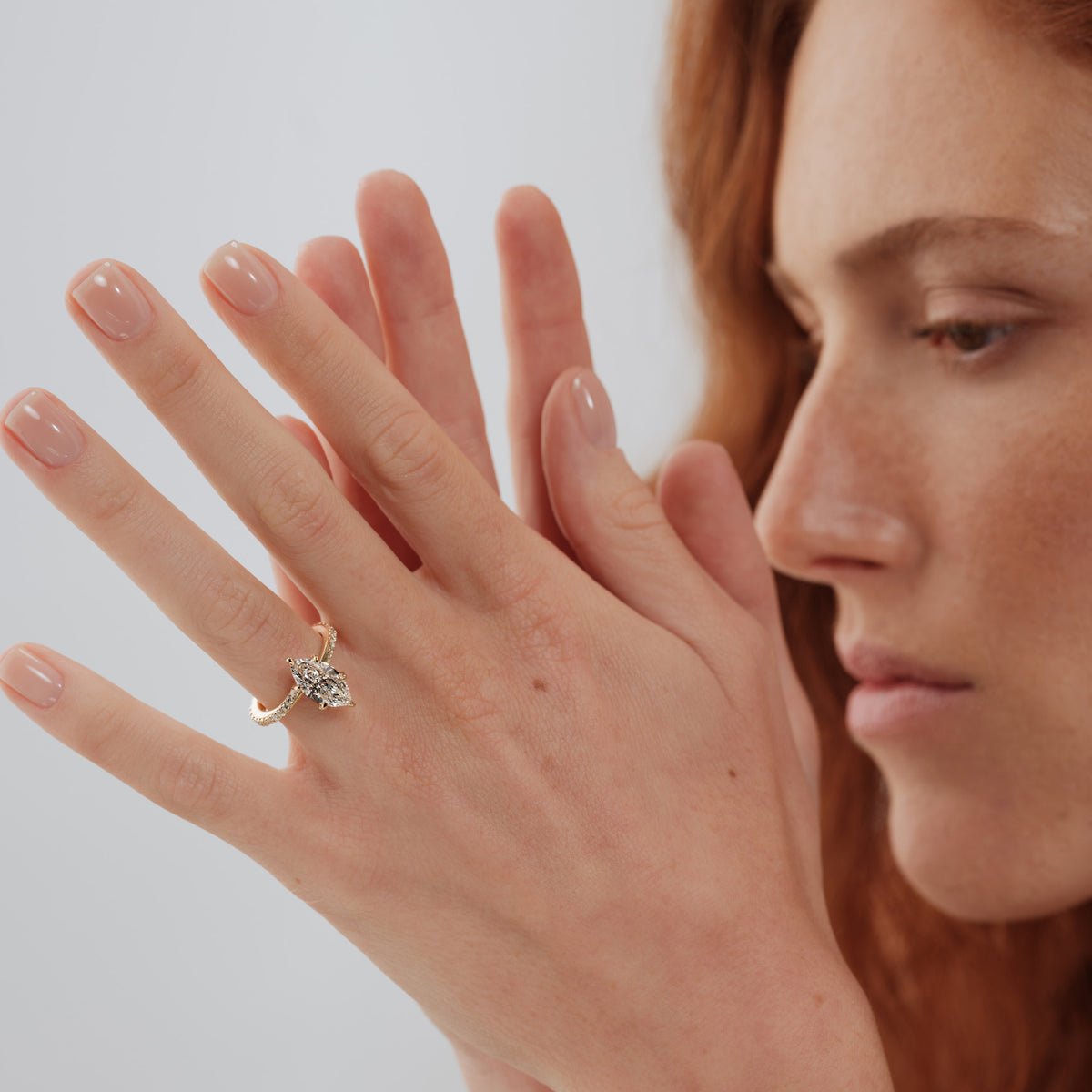 Solitaire diamant de synthèse en or rose Sansa Lab 4