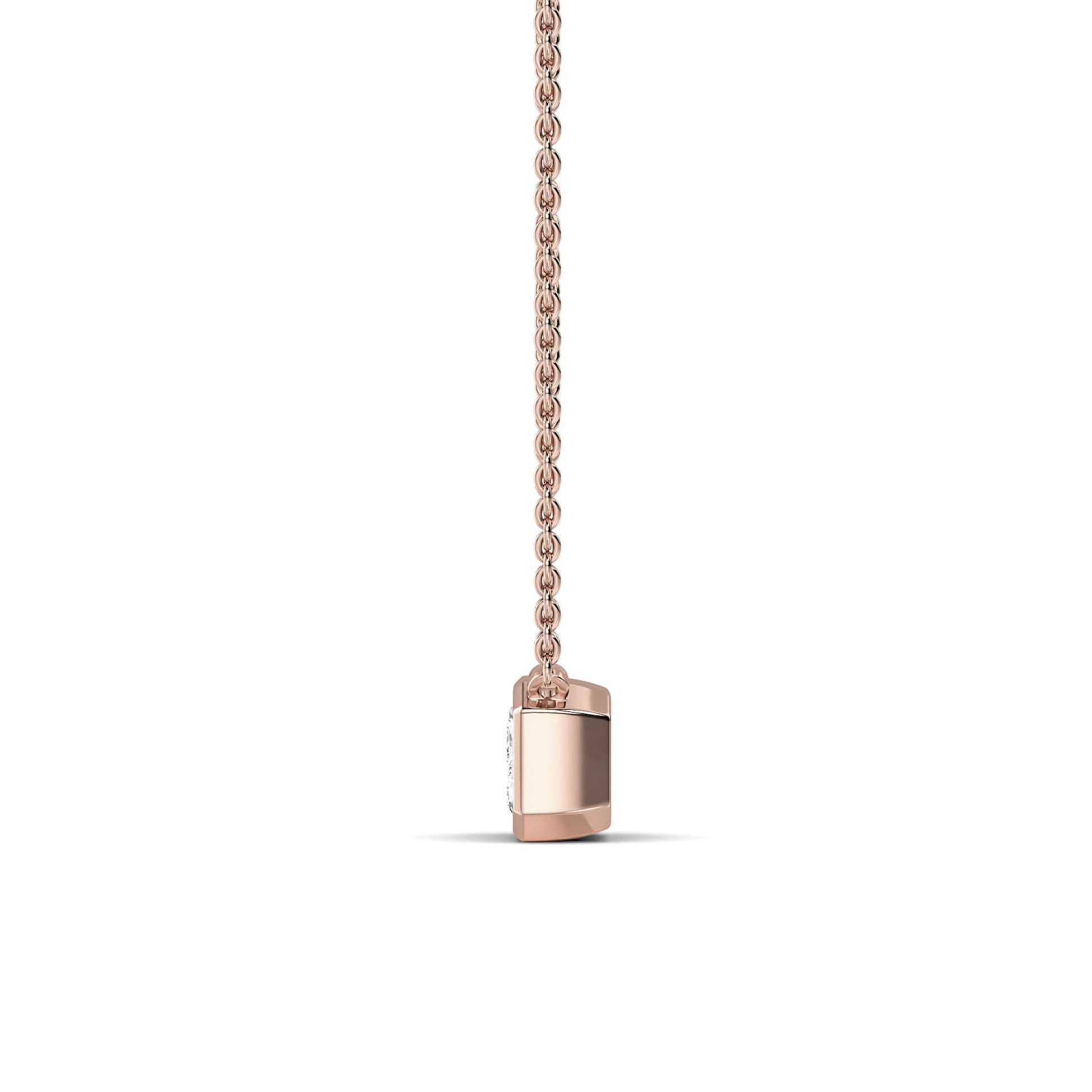 Collier or rose diamant de synthèse émeraude Riva Emeraude Lab 2