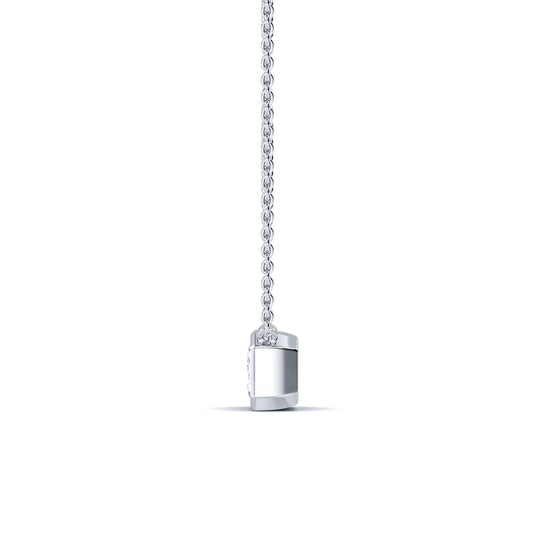 Riva Emeraude Lab - Collier or blanc diamant de synthèse émeraude #2