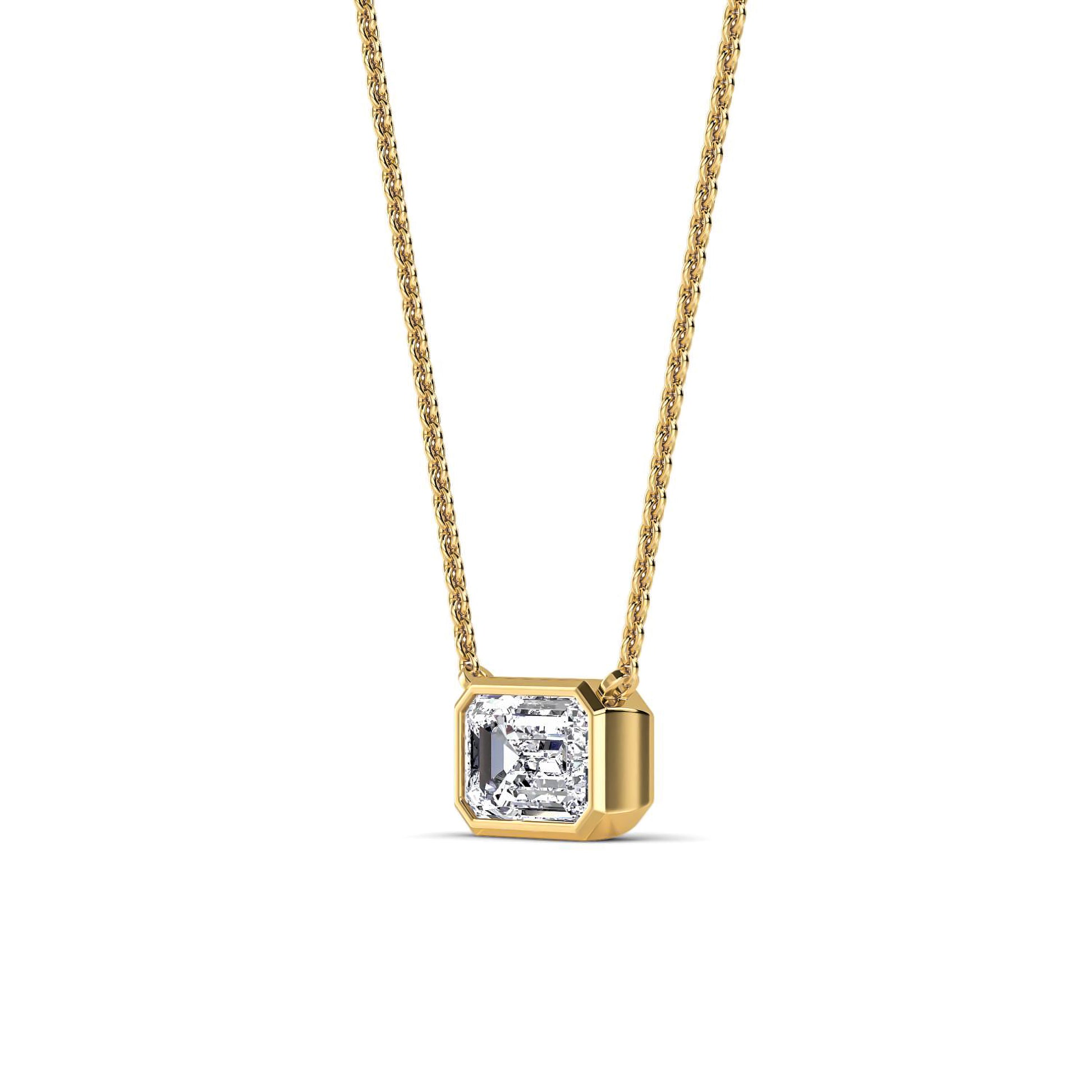 Collier or jaune diamant de synthèse émeraude Riva Emeraude Lab 3