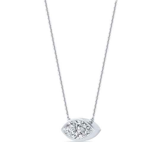 Riva Marquise Lab - Collier or blanc diamant de synthèse marquise #2