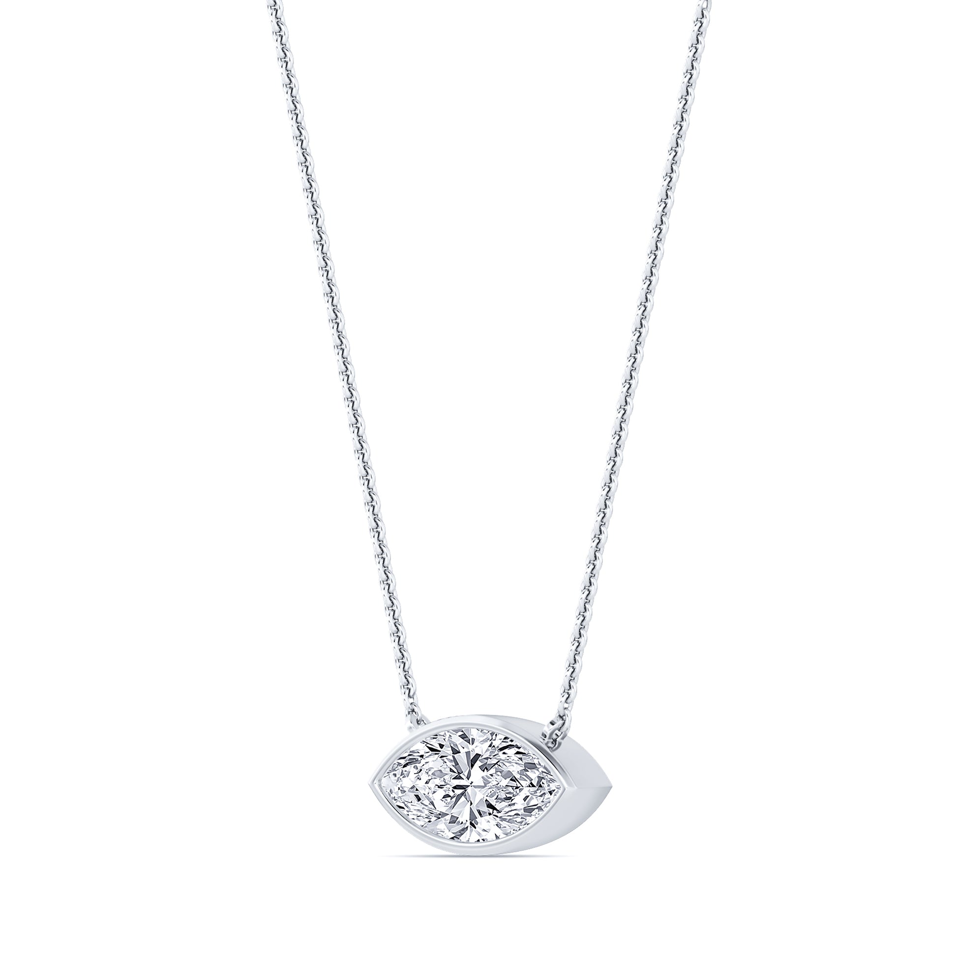 Collier or blanc diamant de synthèse marquise Riva Marquise Lab 2