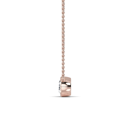 Riva Ovale Lab - Collier or rose diamant de synthèse ovale #2