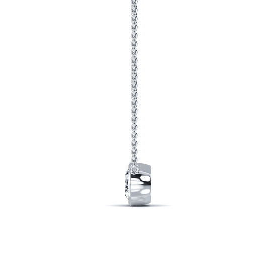 Riva Ovale Lab&nbsp;-&nbsp;Collier or blanc diamant de synthèse ovale #2