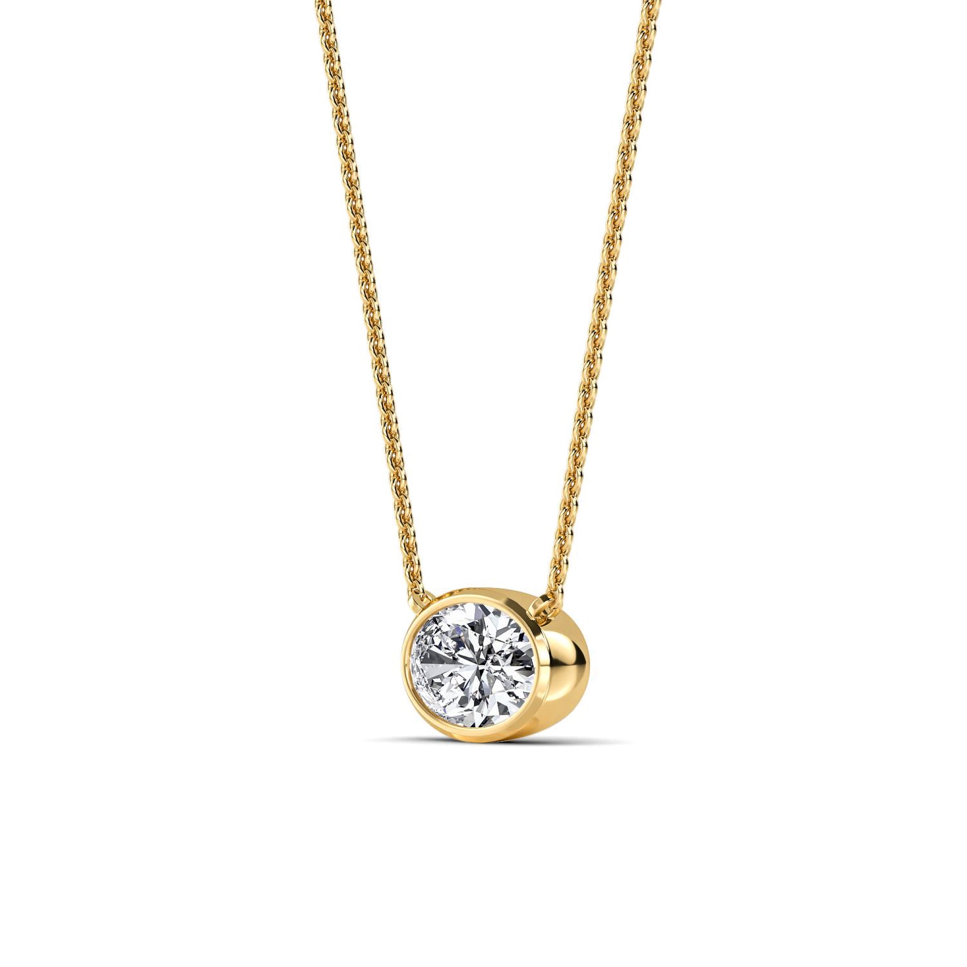 Collier or jaune diamant de synthèse ovale Riva Ovale Lab 3