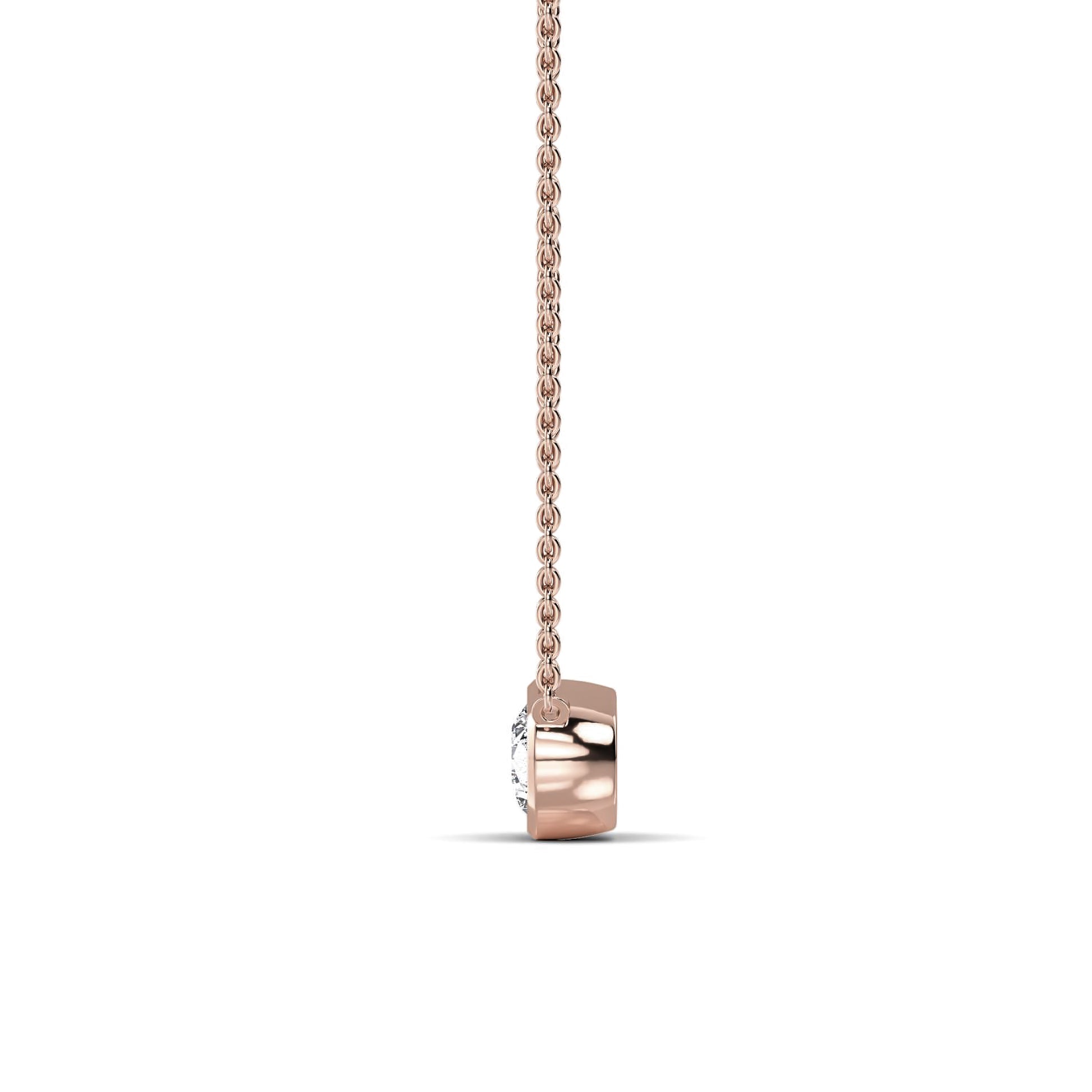 Collier or rose diamant de synthèse poire Riva Poire Lab 2