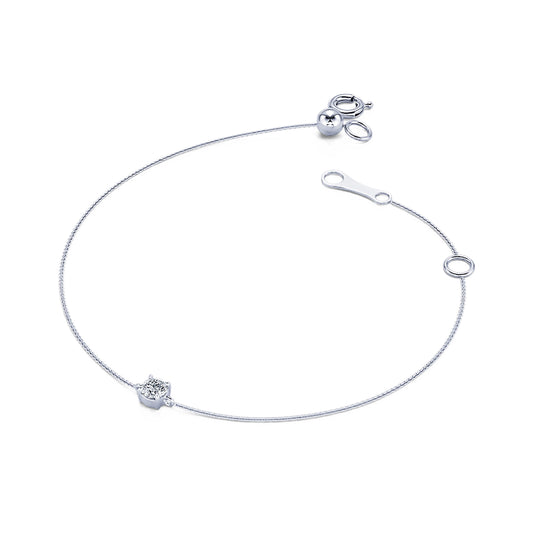 Shir&nbsp;-&nbsp;Bracelet diamant solitaire or blanc #1