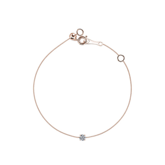 Shir - Bracelet diamant solitaire or rose #2