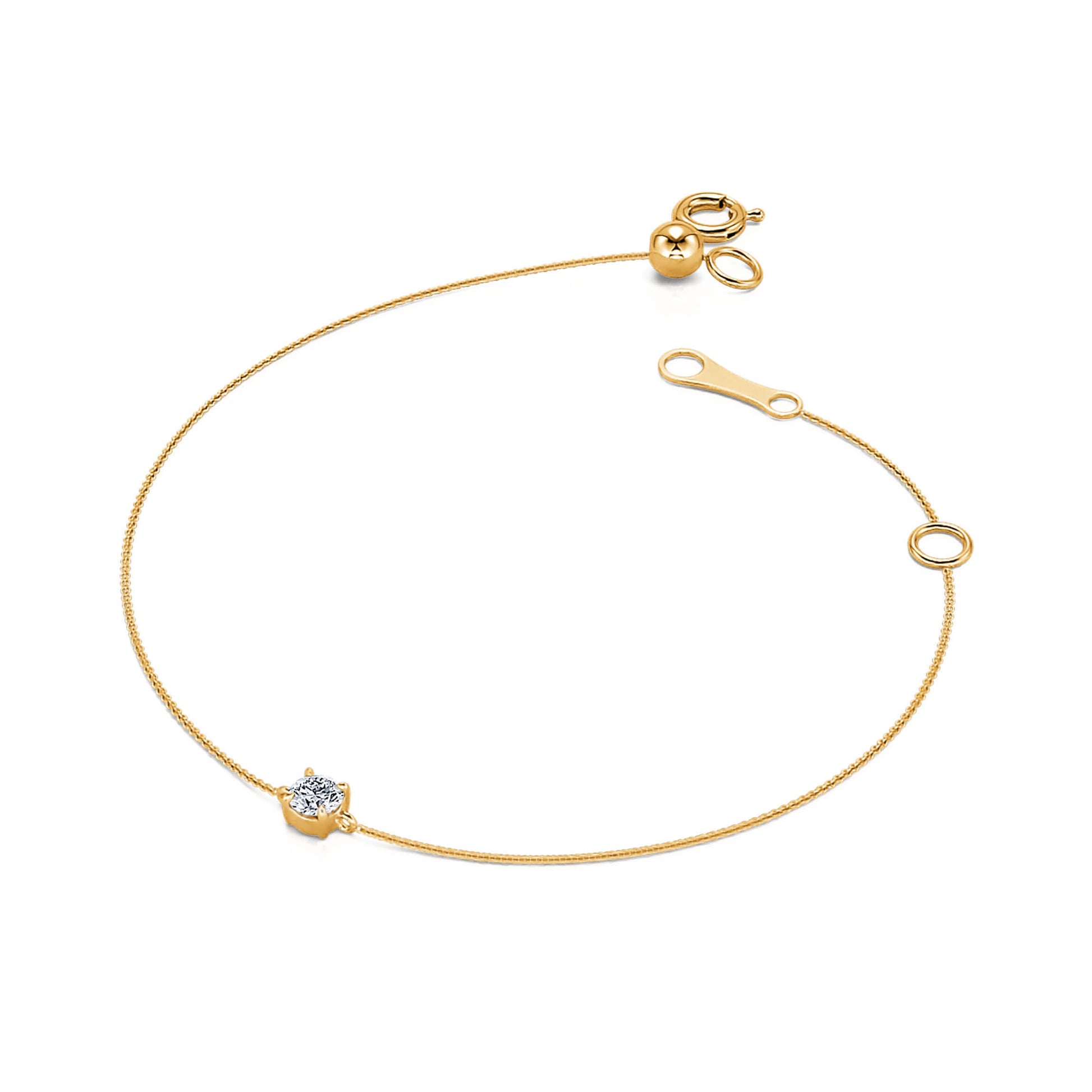 Bracelet diamant solitaire or jaune Shir 1