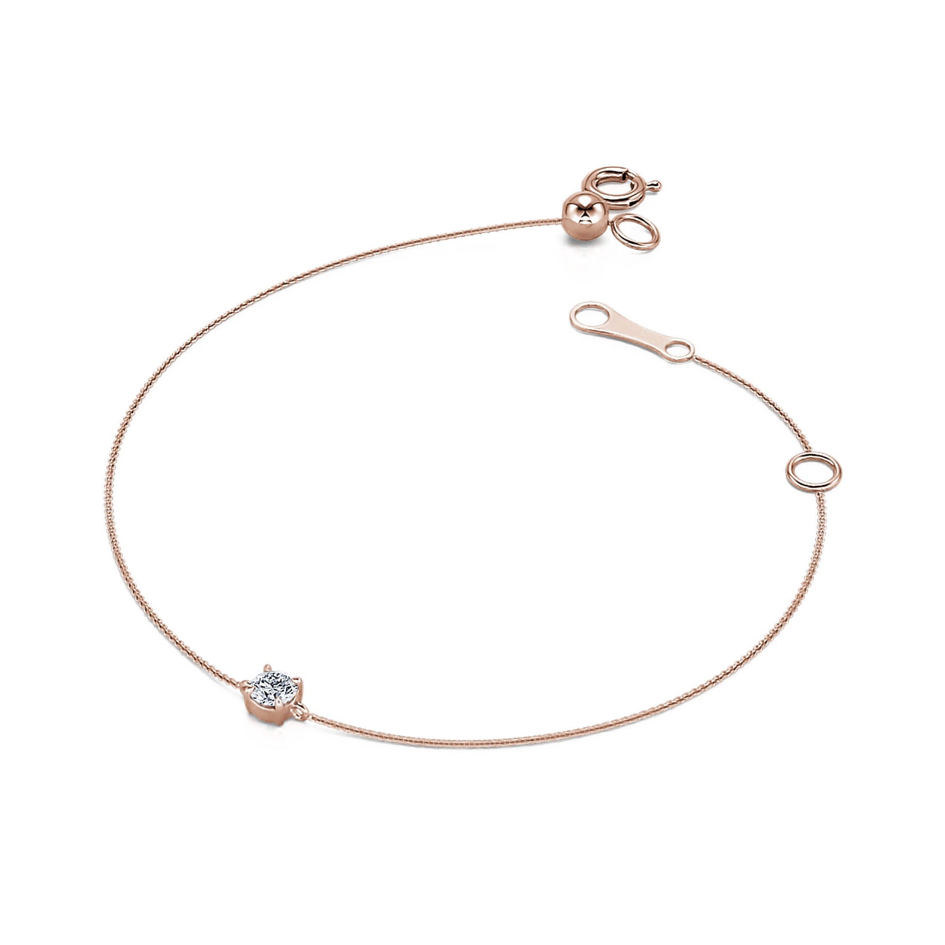 Bracelet diamant solitaire or rose Shir 1