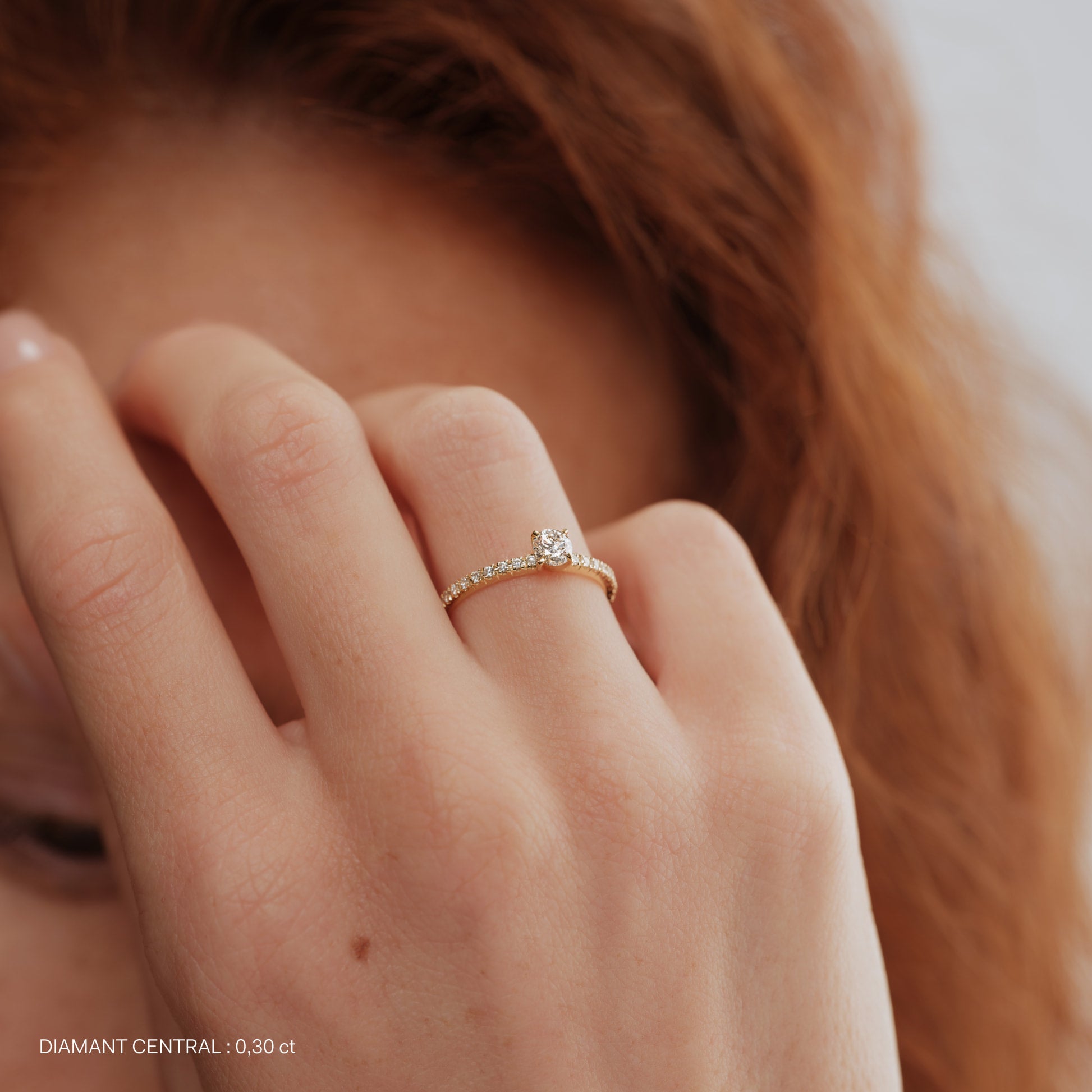 Solitaire or jaune diamant accompagné Dorine 6