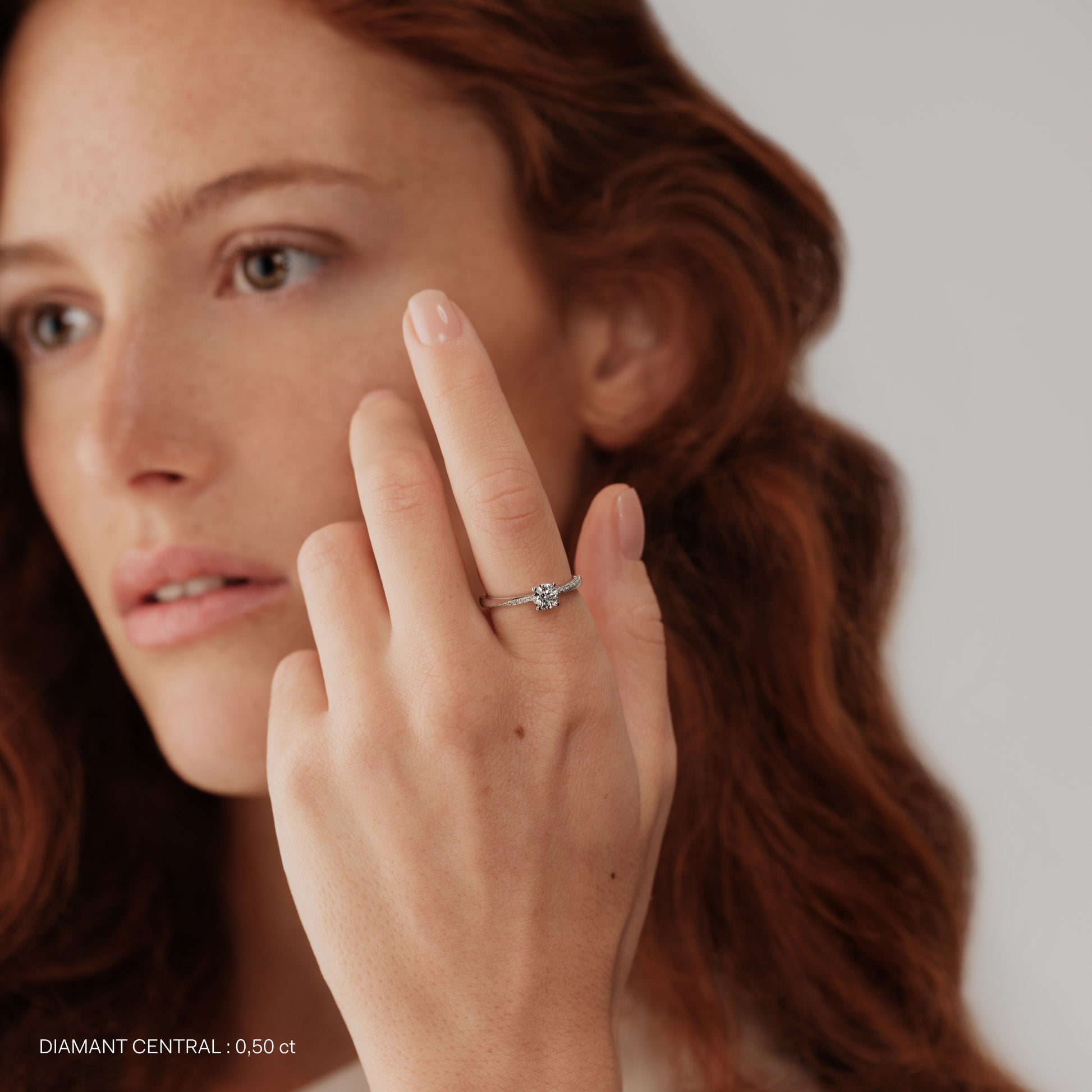 Solitaire or rose diamant accompagné Sunny 6