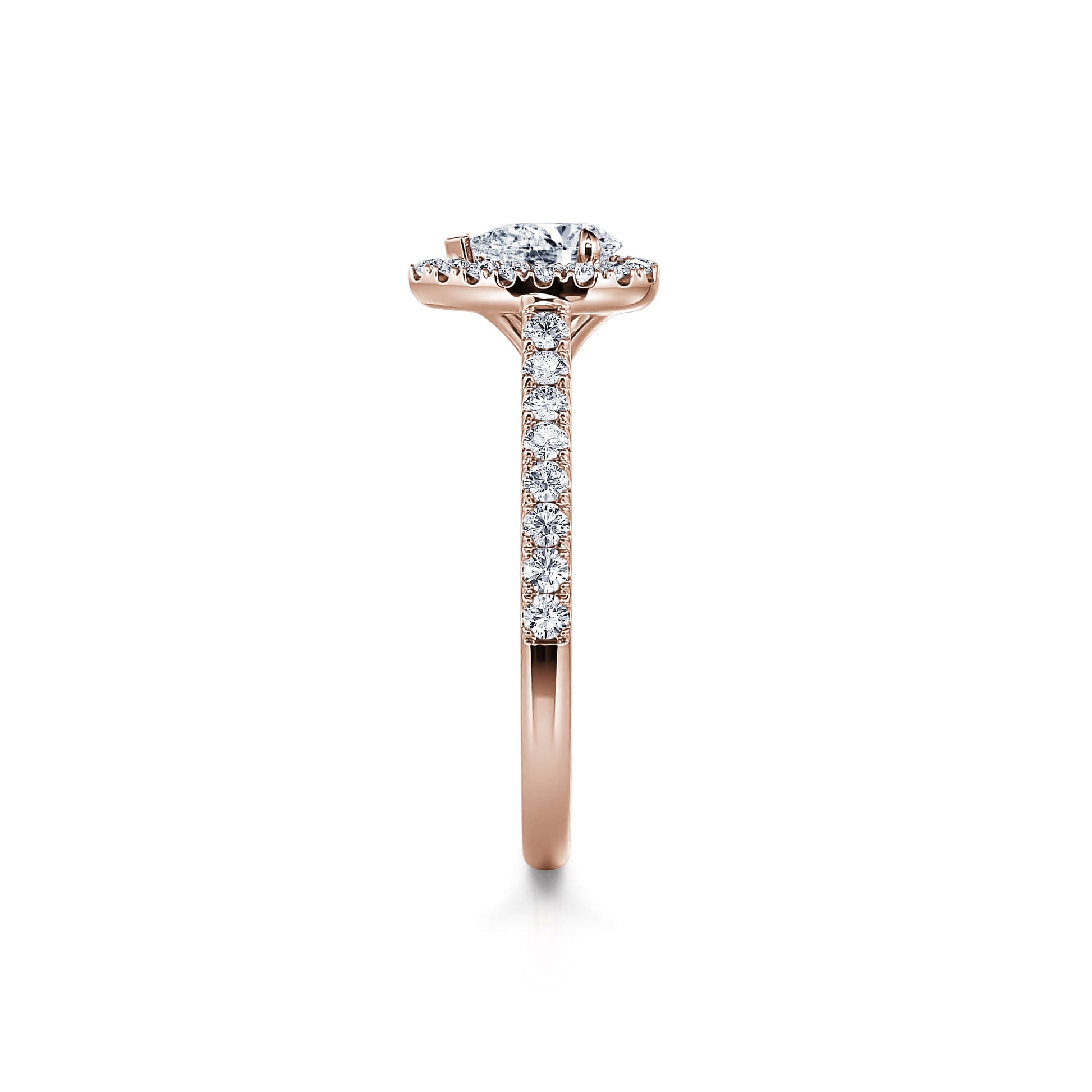 Bague de fiançailles or rose diamant poire Théa 3